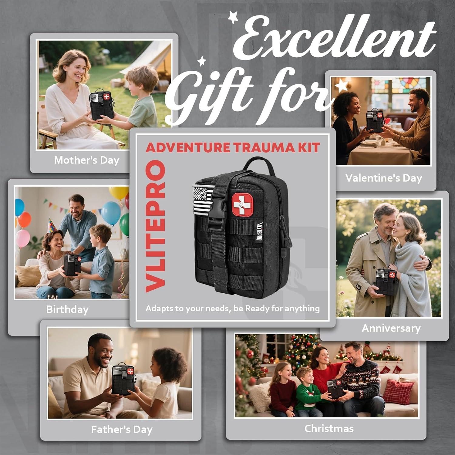 Kit de Primeros Auxilios VLITEPRO 242 Piezas con Bolsa Molle