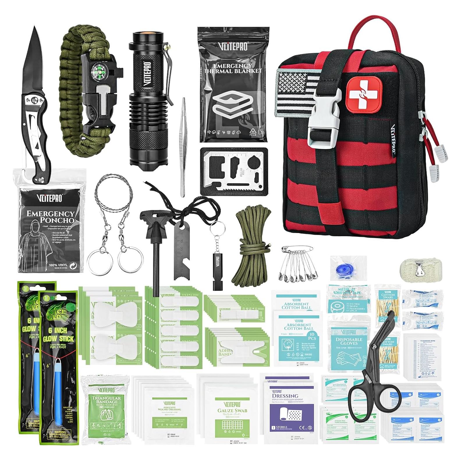 Kit de Primeros Auxilios VLITEPRO 242 Piezas con Bolsa Molle