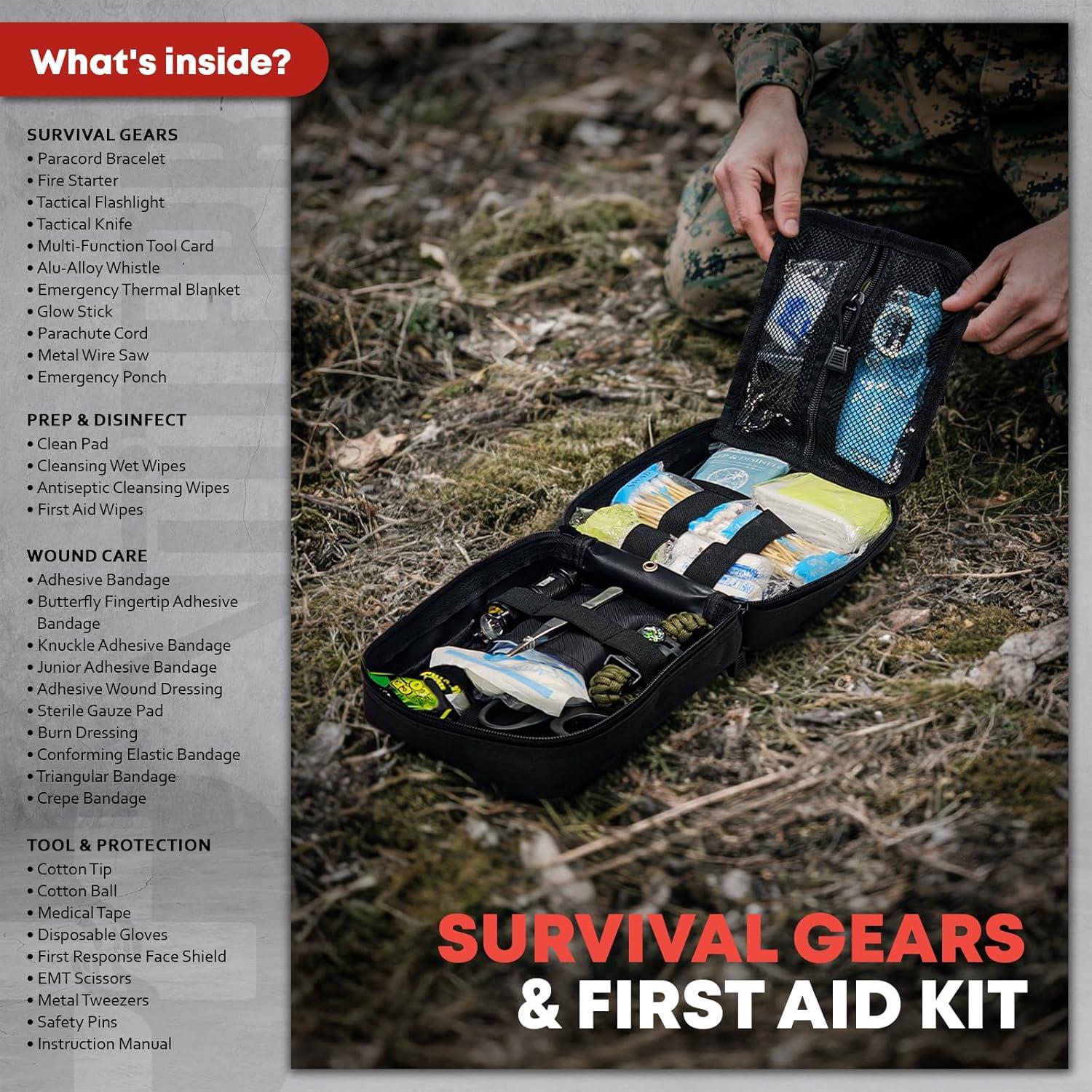 Kit de Primeros Auxilios VLITEPRO 242 Piezas con Bolsa Molle