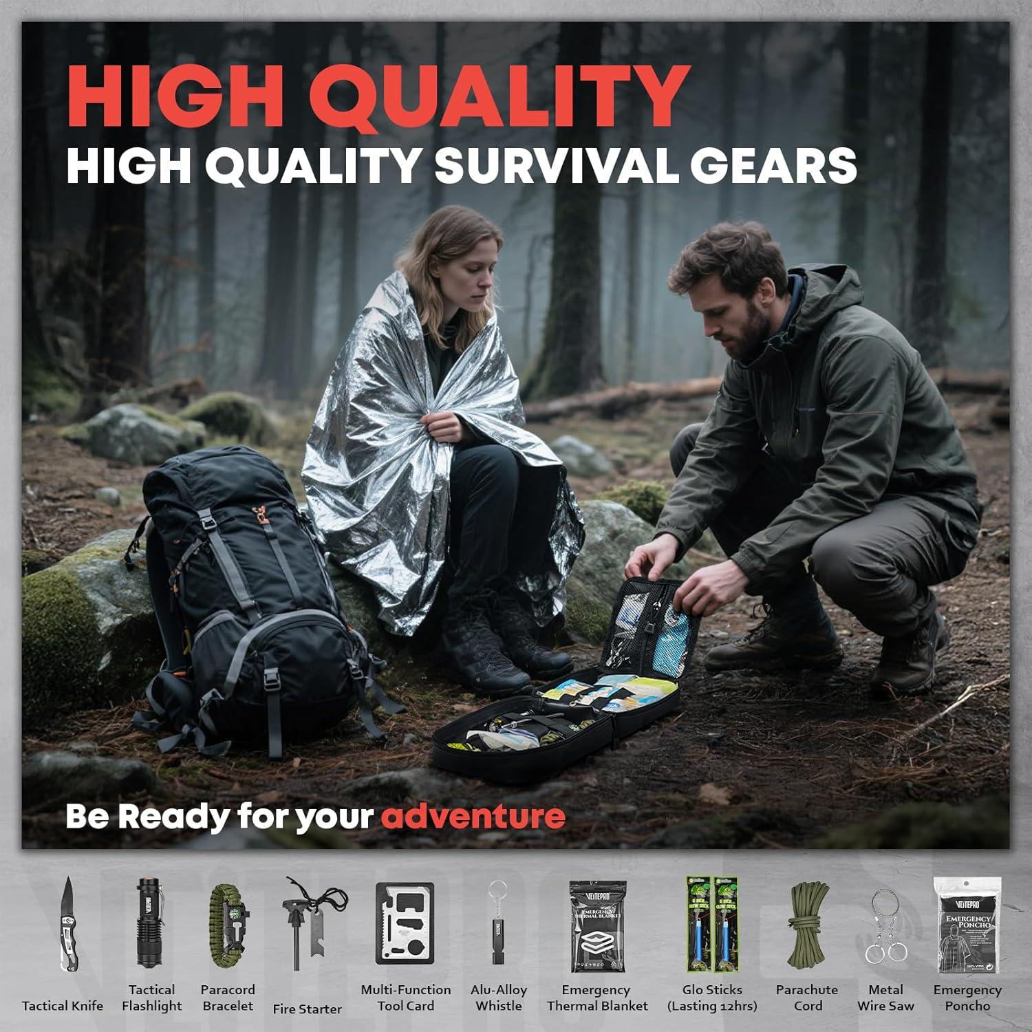 Kit de Primeros Auxilios VLITEPRO 242 Piezas con Bolsa Molle