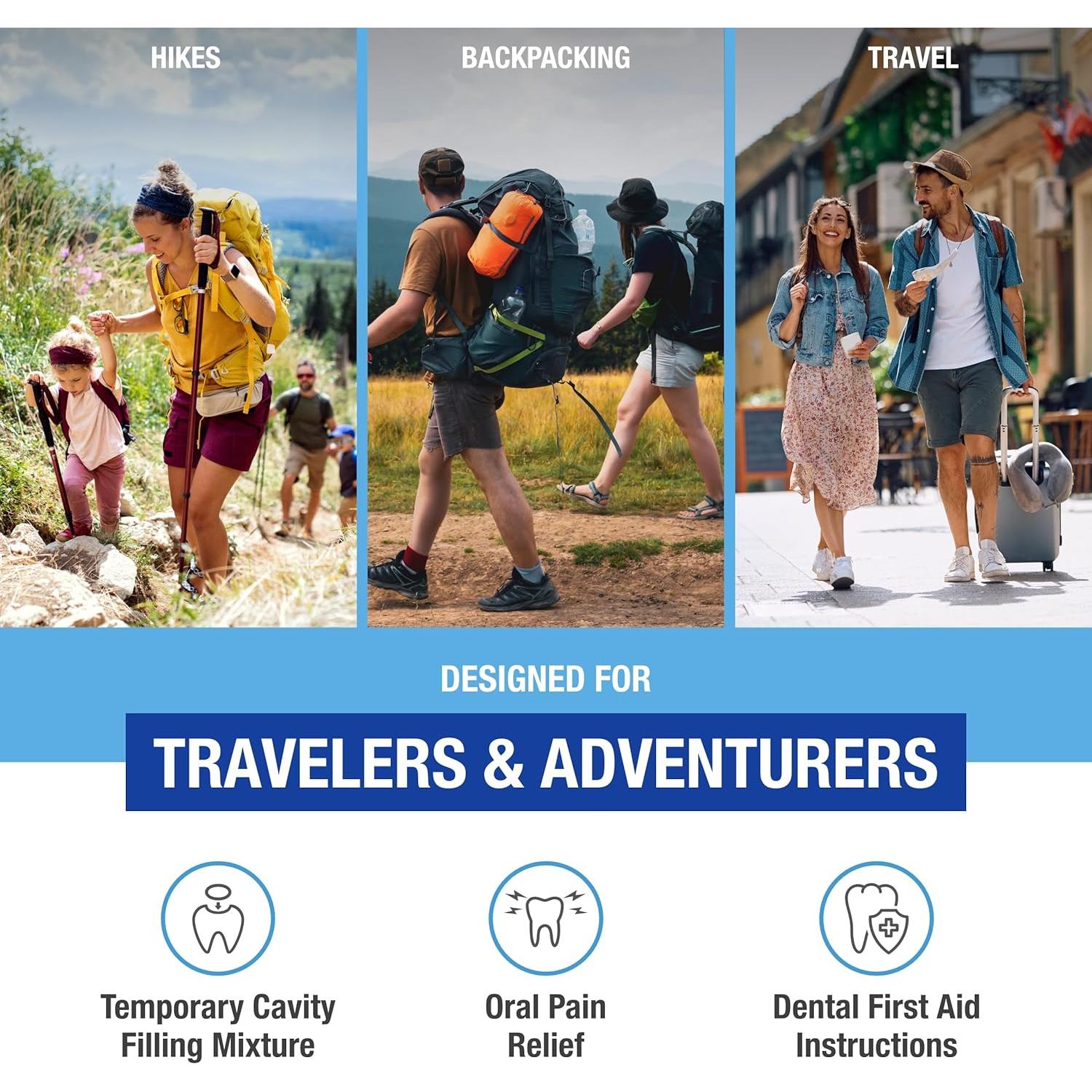 Kit Dental de Emergencia Adventure Medical Kits - Incluye Gel Orasol y Relleno Temporal