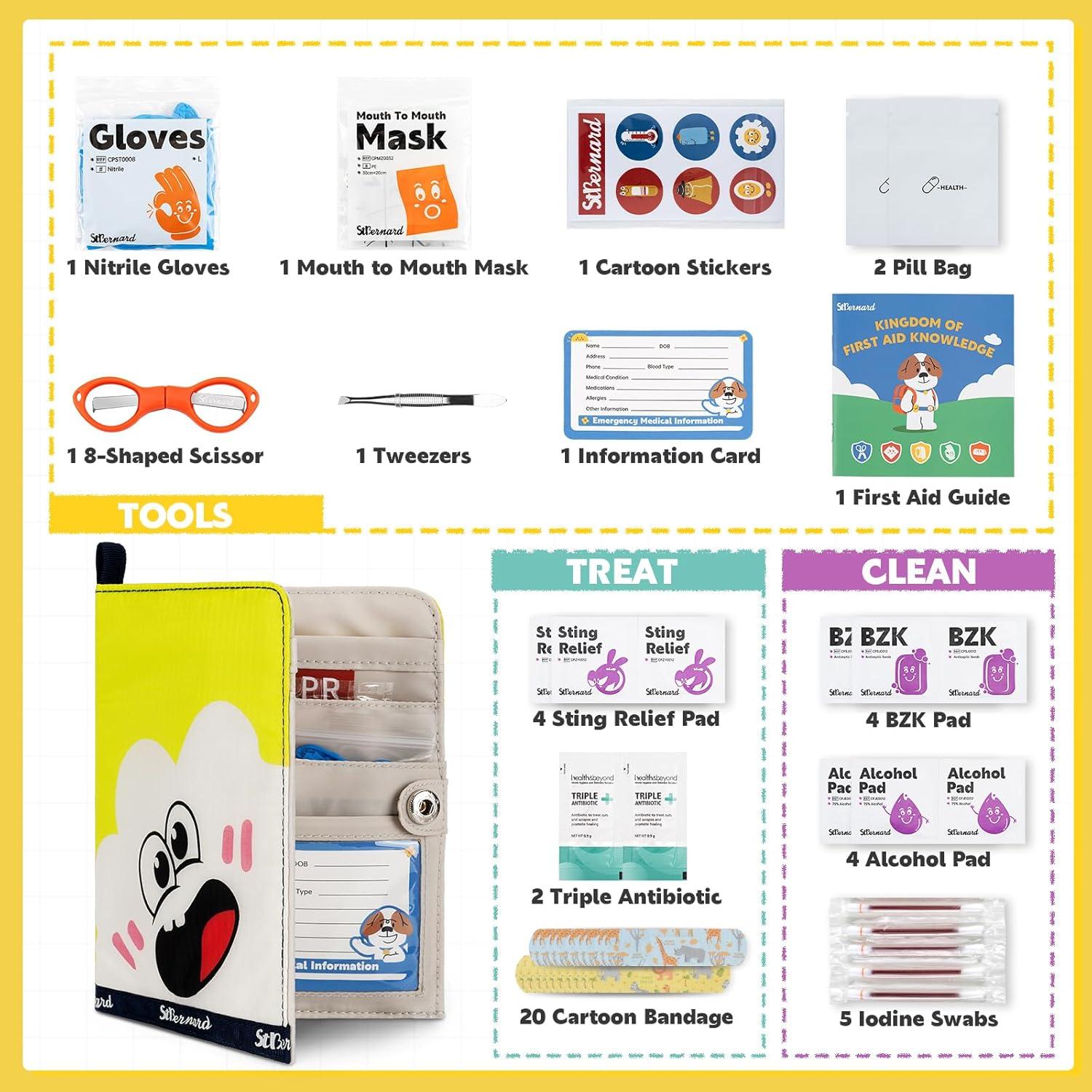 Kit de Primeros Auxilios Mini StBernard para Niños Amarillo