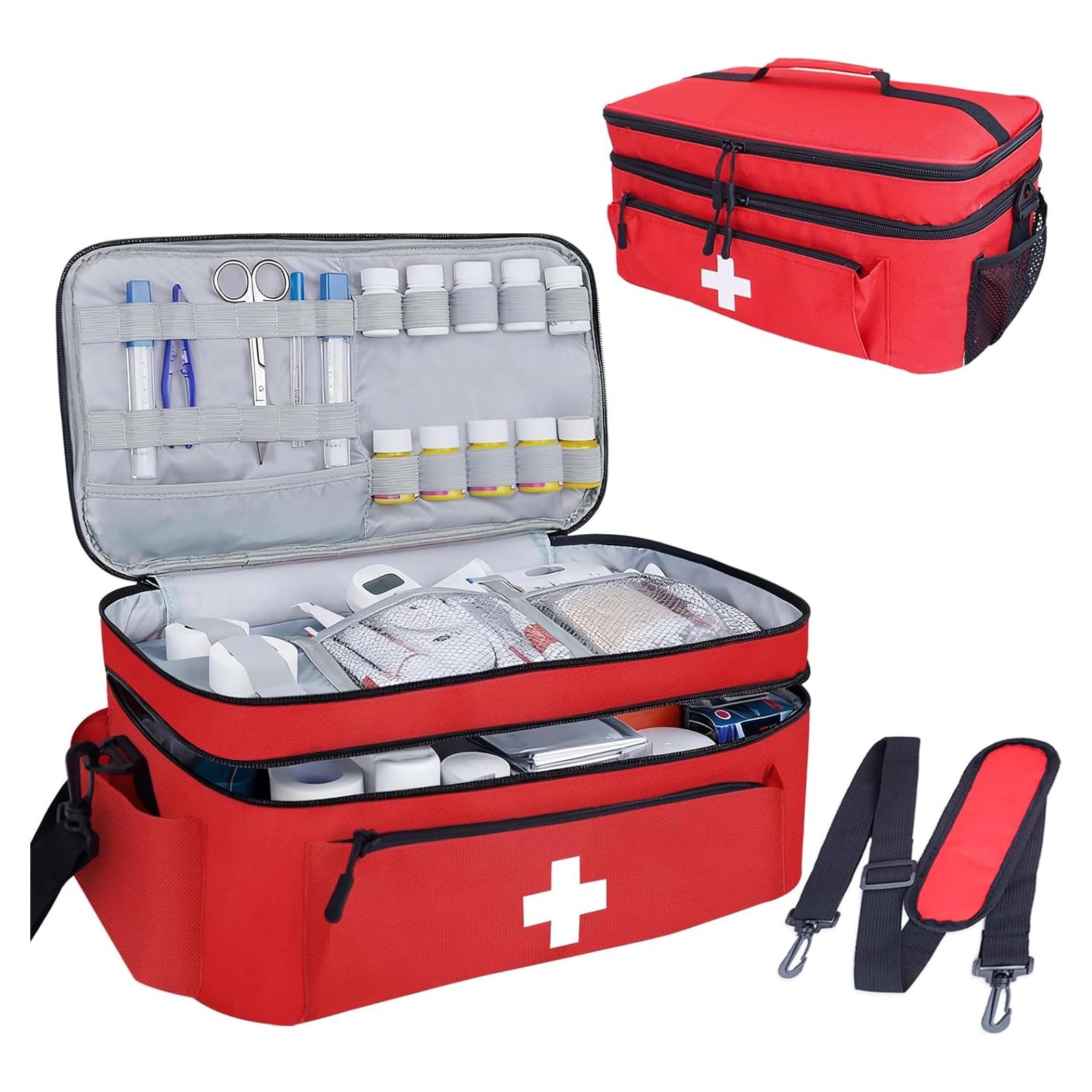 Bolsa de Primeros Auxilios Vacía Grande ALSLEA 40.6x24.1x17.8 cm Rojo