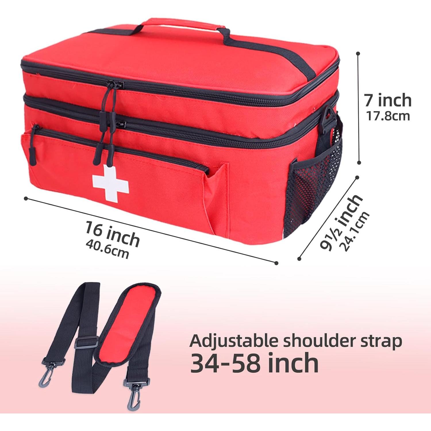 Bolsa de Primeros Auxilios Vacía Grande ALSLEA 40.6x24.1x17.8 cm Rojo
