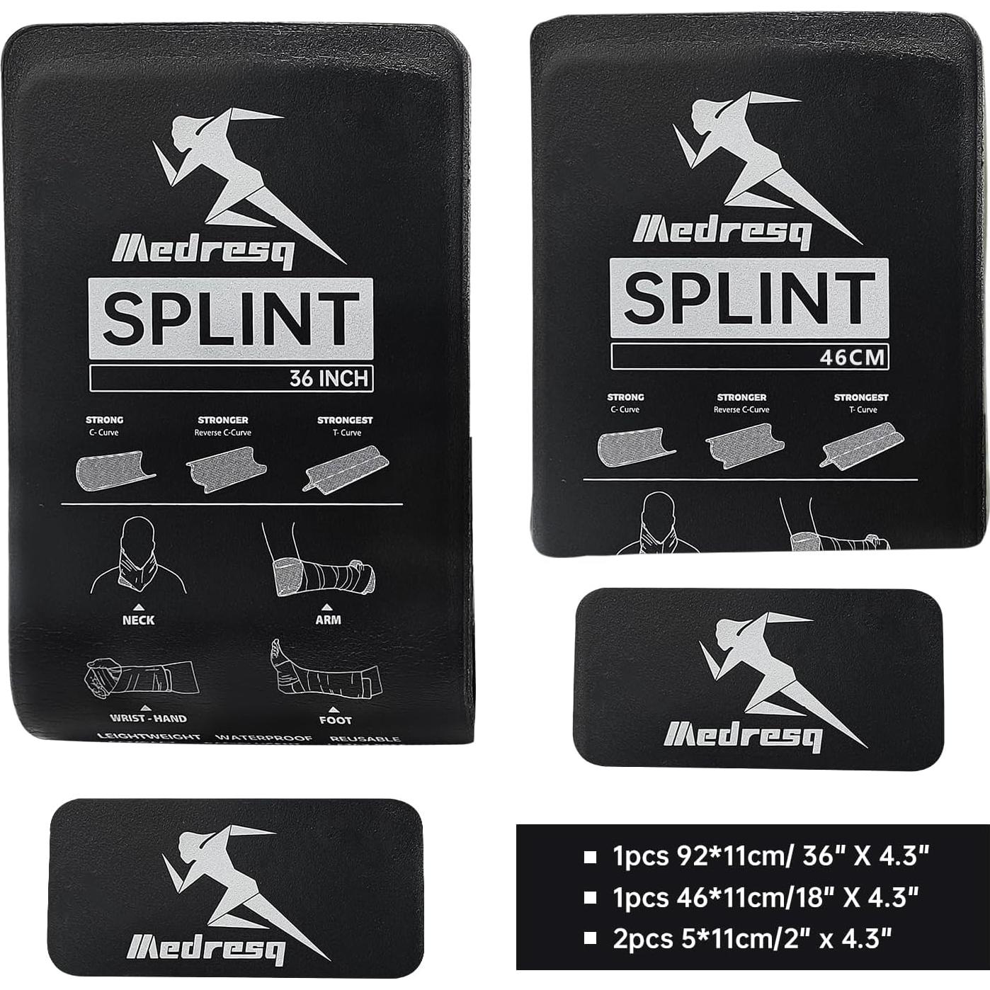 Kit de Férula Medresq para Fracturas - Soporte Reutilizable Negro