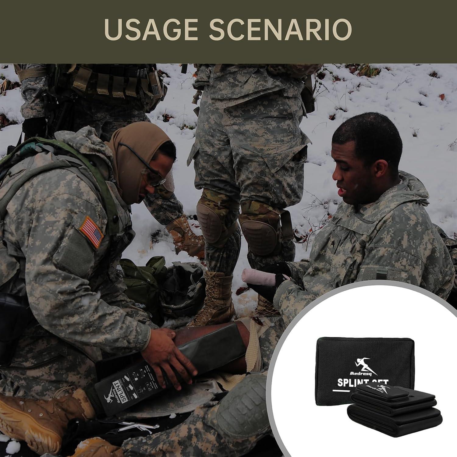 Kit de Férula Medresq para Fracturas - Soporte Reutilizable Negro