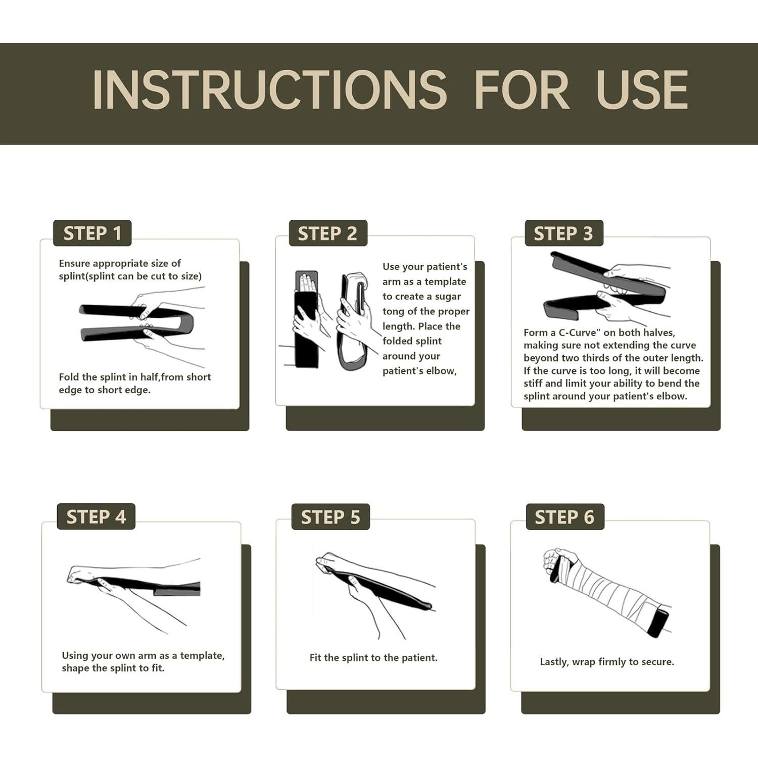 Kit de Férula Medresq para Fracturas - Soporte Reutilizable Negro