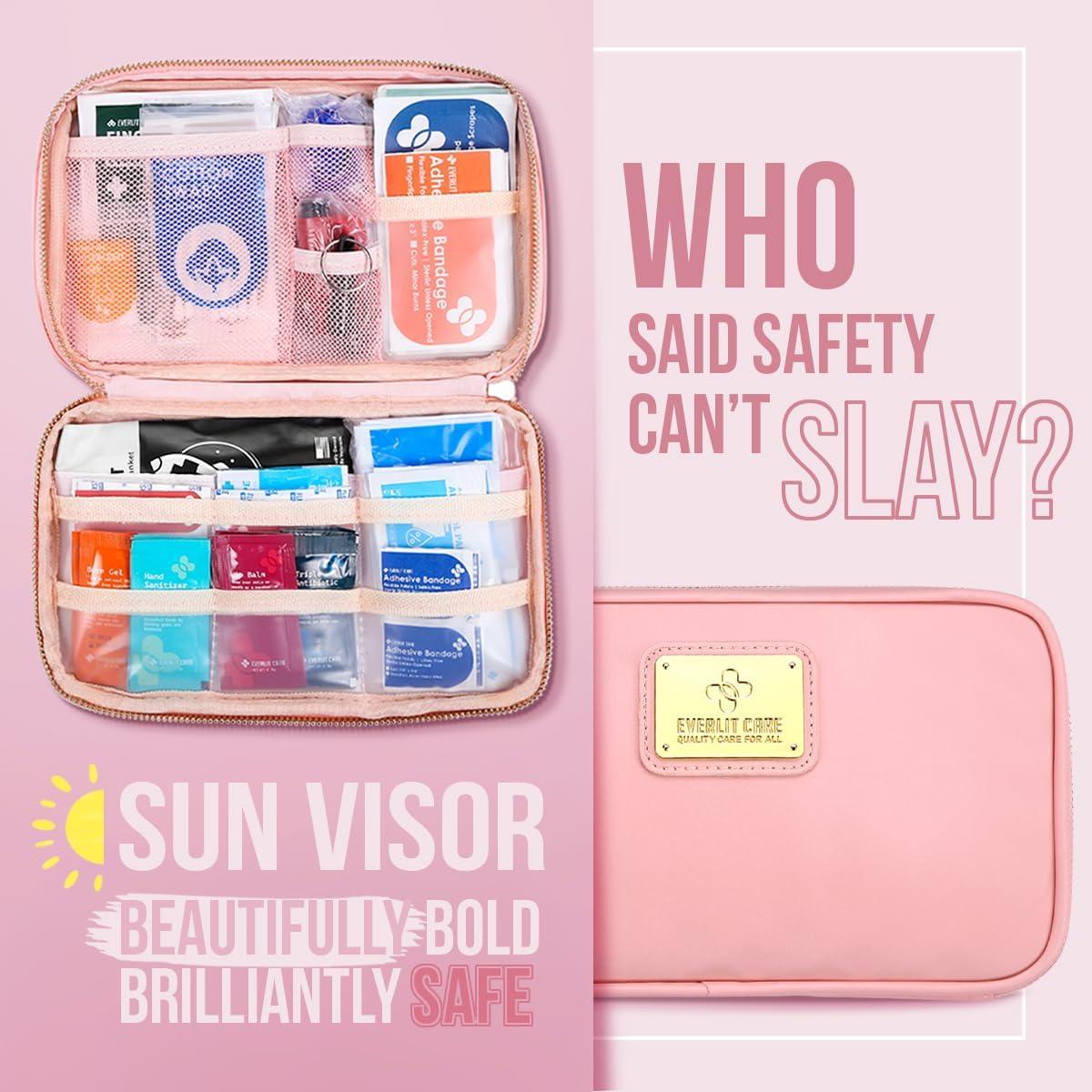Kit de Primeros Auxilios para Automóvil Everlit Rosa 104 Piezas