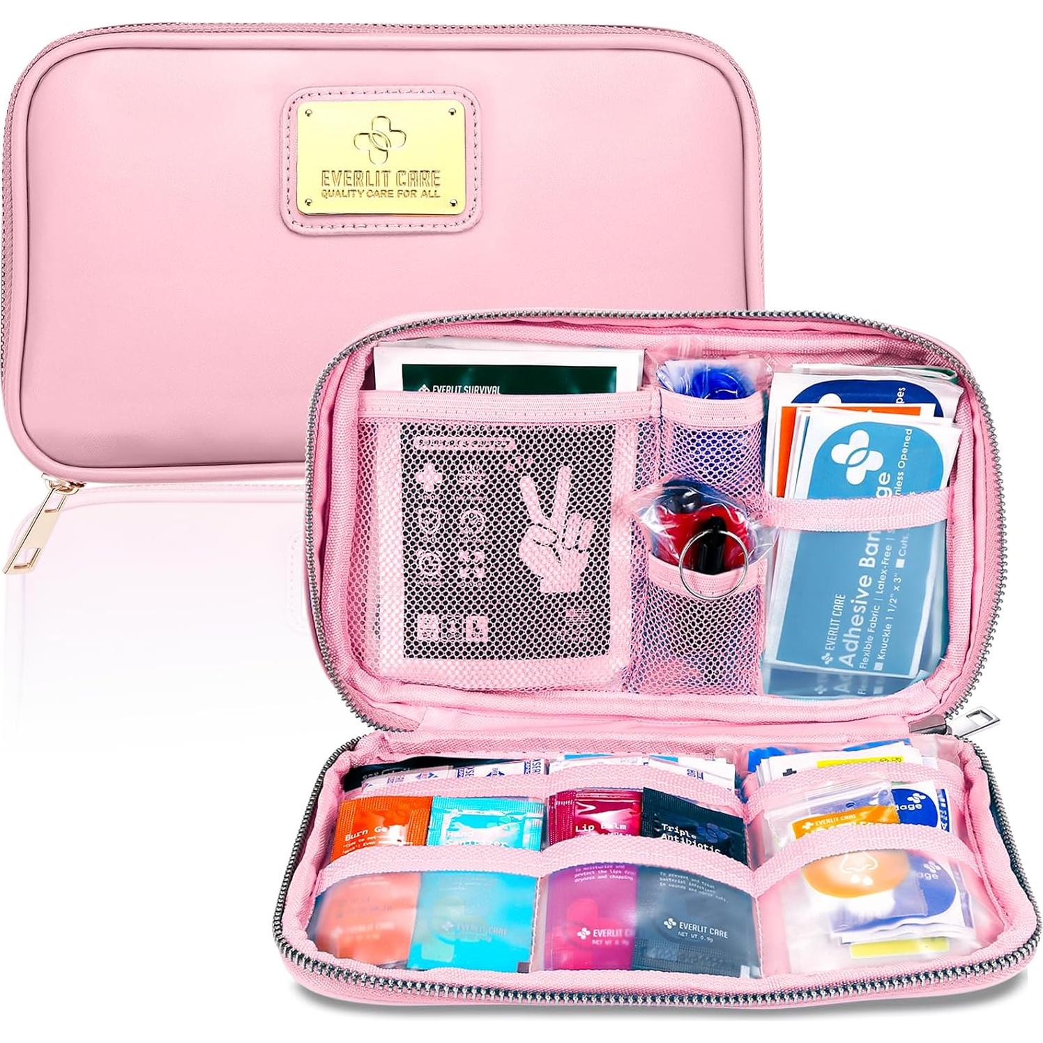 Kit de Primeros Auxilios para Automóvil Everlit Rosa 104 Piezas