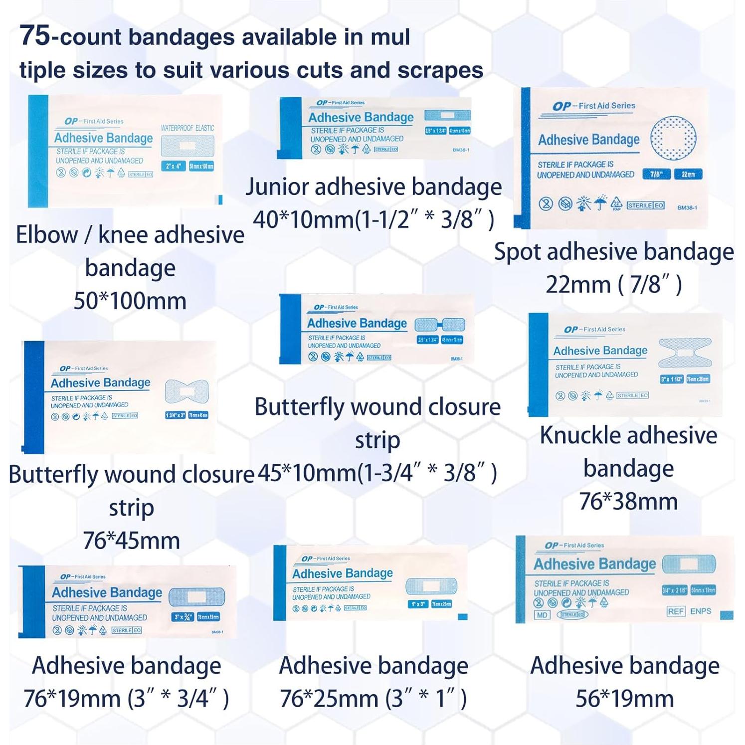 Kit de Primeros Auxilios WELL-STRONG 75PCS Vendas Variadas