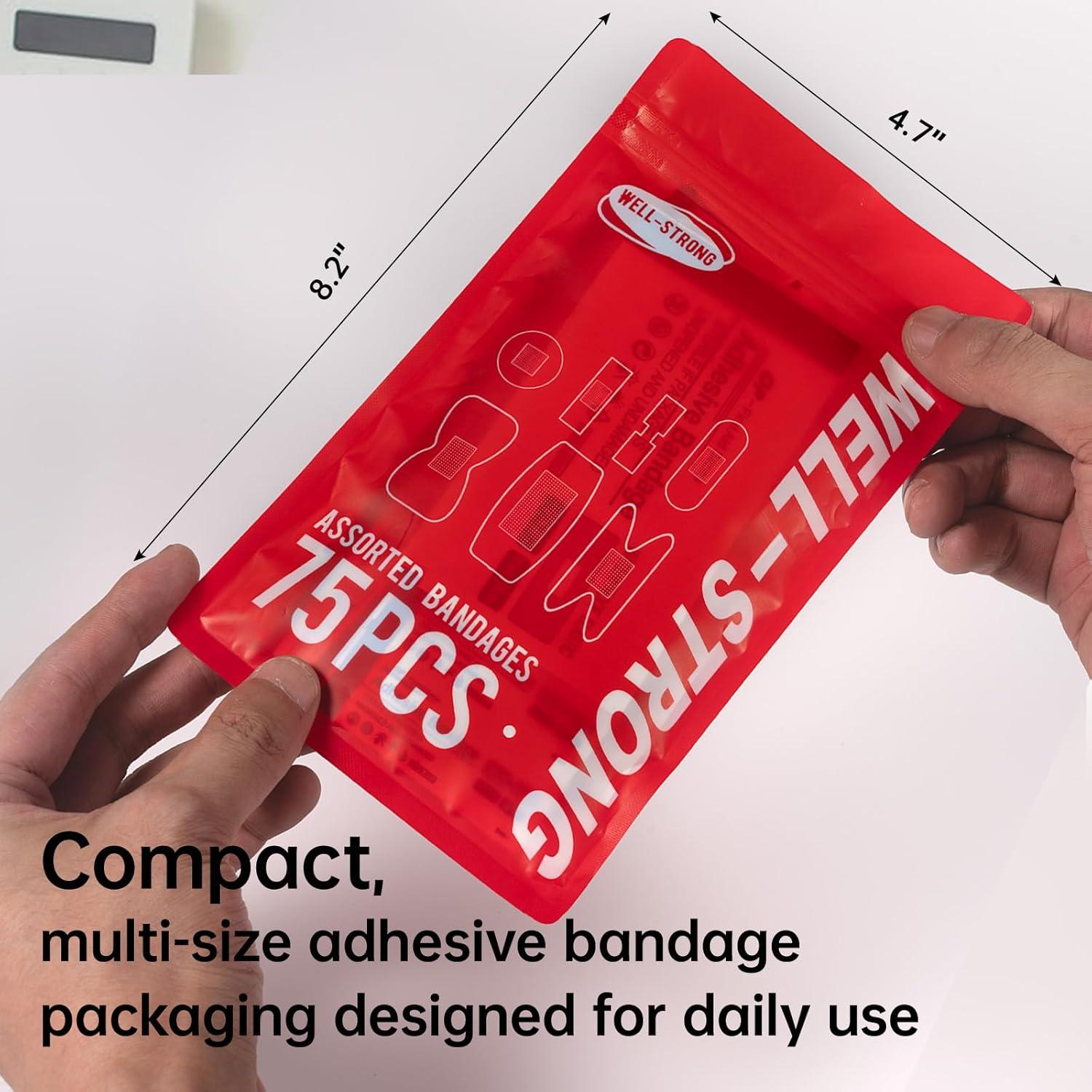 Kit de Primeros Auxilios WELL-STRONG 75PCS Vendas Variadas