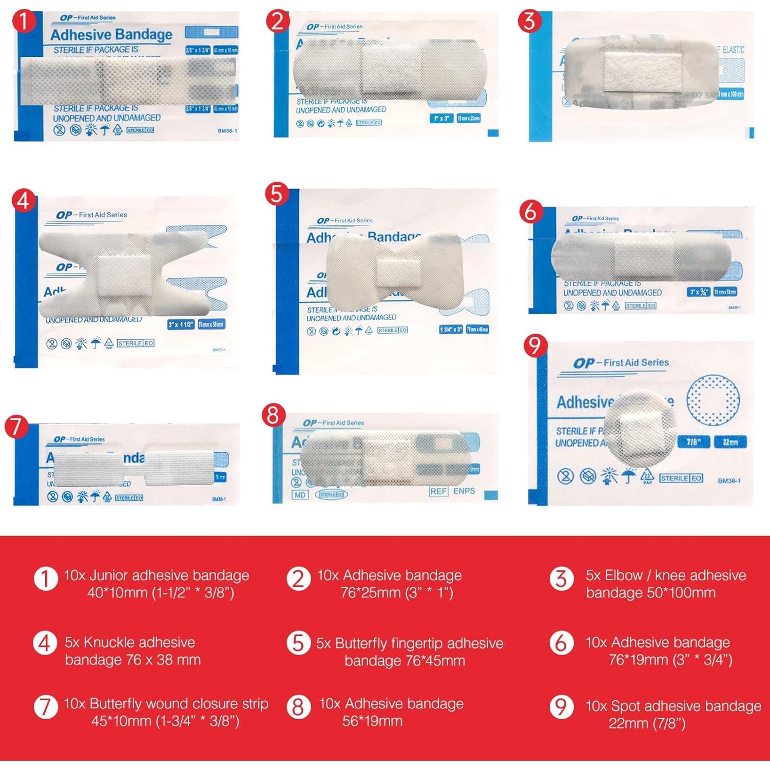 Kit de Primeros Auxilios WELL-STRONG 75PCS Vendas Variadas