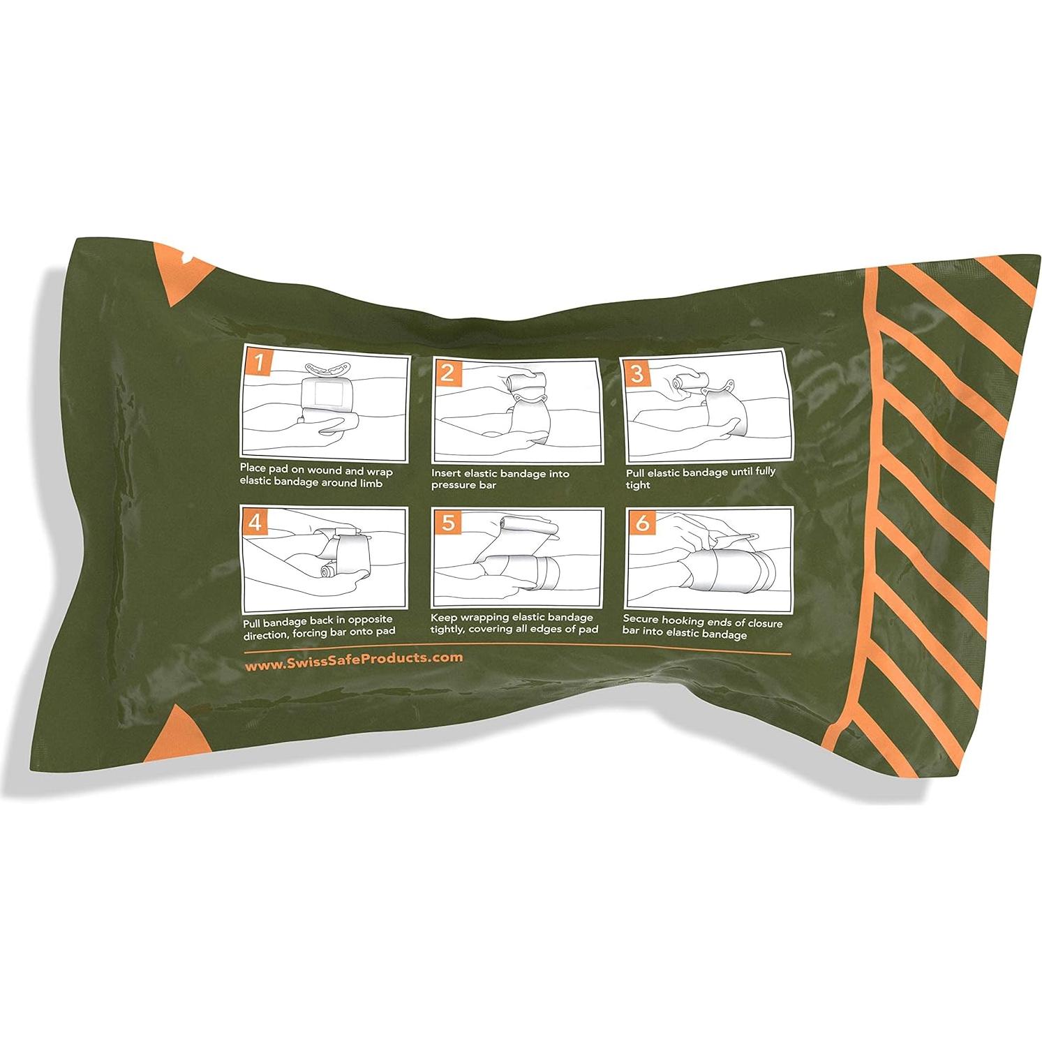 Kit de Trauma Swiss Safe - Vendajes Estériles 15.24 cm - 2 Paquete