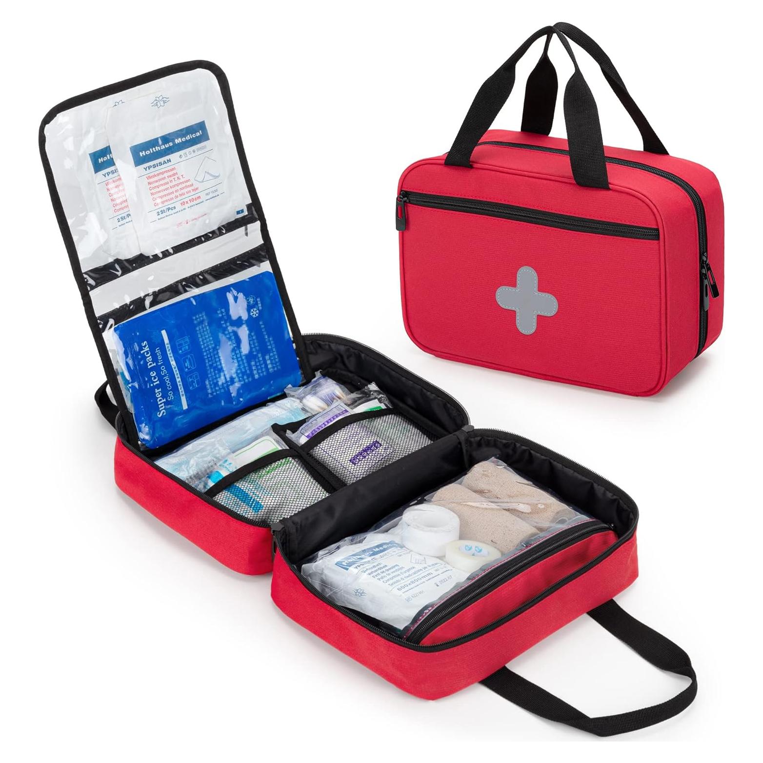 Bolsa de Primeros Auxilios CURMIO Roja Compacta 29x10x20 cm