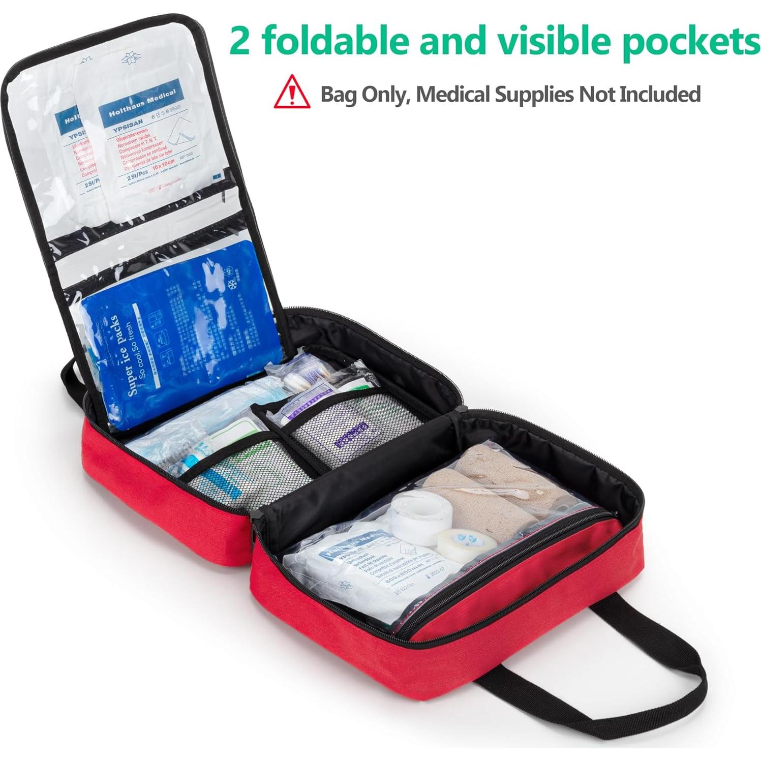 Bolsa de Primeros Auxilios CURMIO Roja Compacta 29x10x20 cm