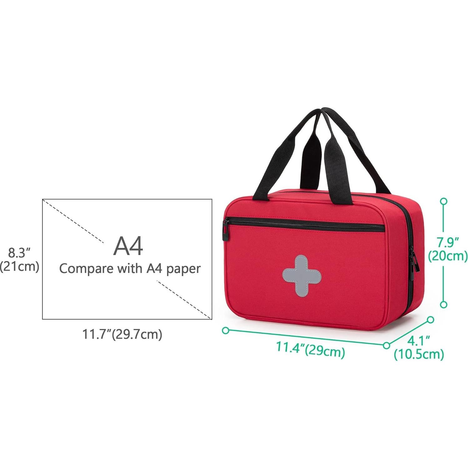 Bolsa de Primeros Auxilios CURMIO Roja Compacta 29x10x20 cm