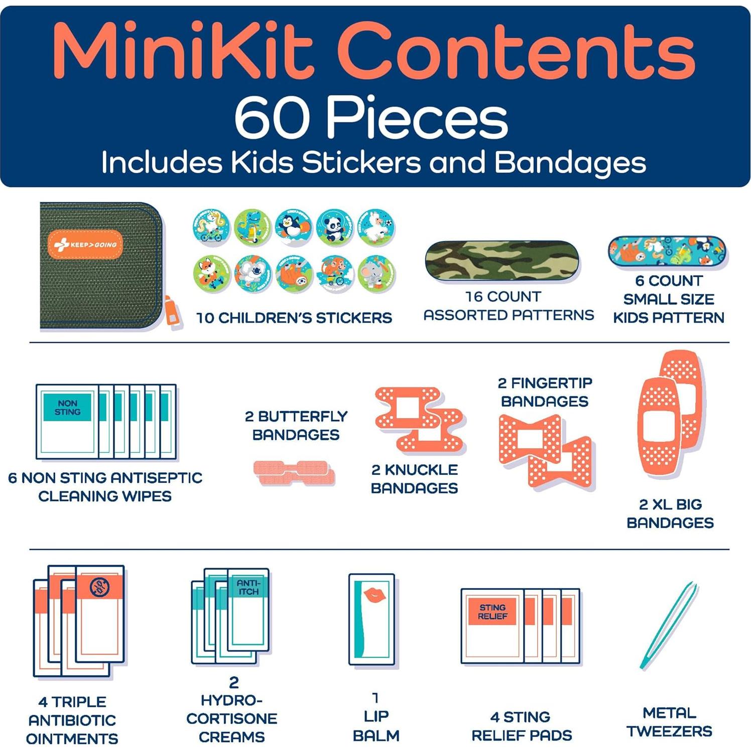 Kit de Primeros Auxilios KeepGoing Verde Cazador - 60 Piezas