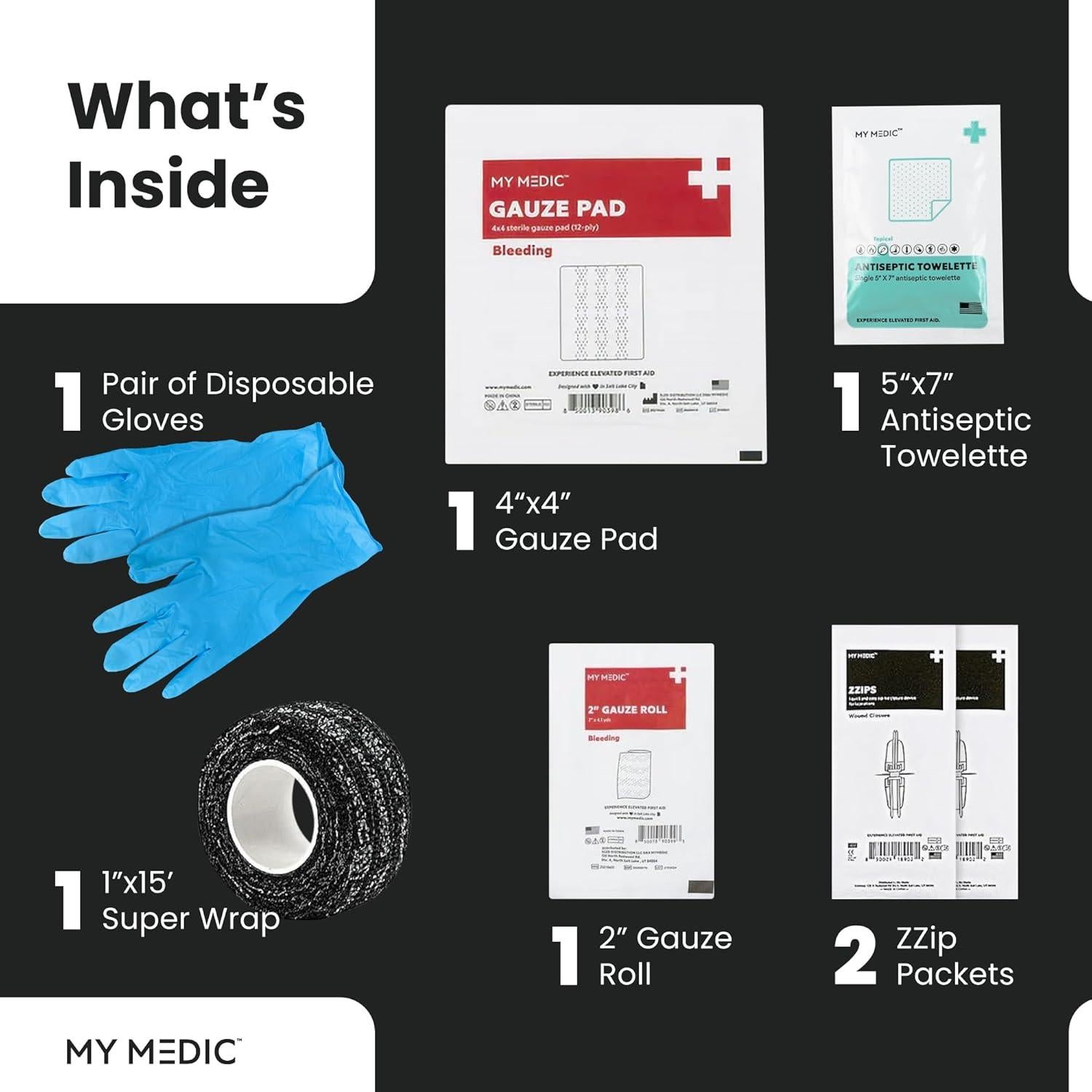 Kit de Primeros Auxilios My Medic ZZips MedPack para Cortes