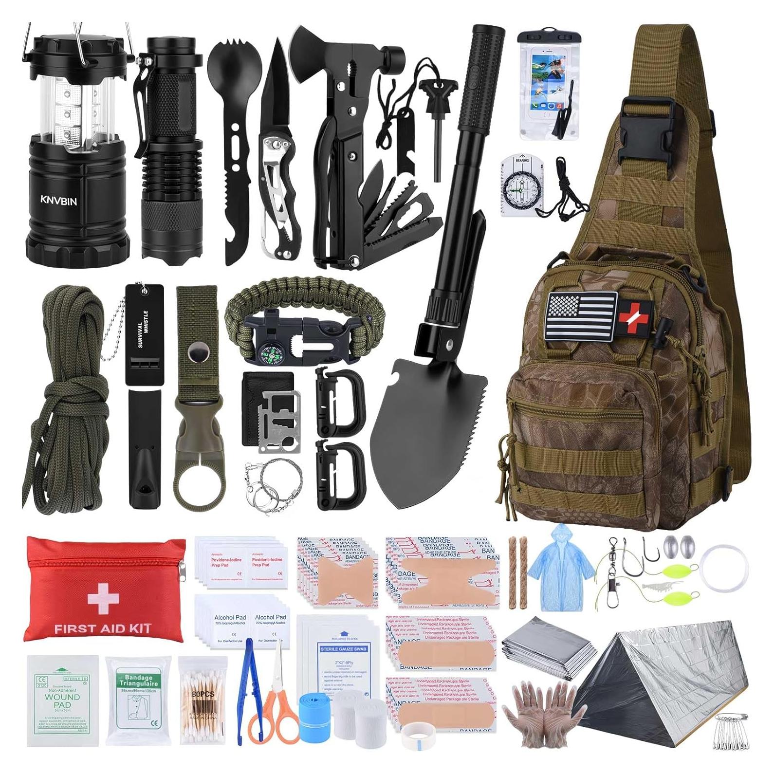 Kit de Primeros Auxilios de Supervivencia KNVBIN 250 Herramientas Camo