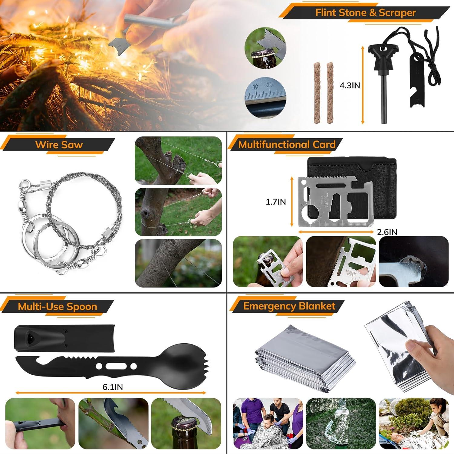 Kit de Primeros Auxilios de Supervivencia KNVBIN 250 Herramientas Camo