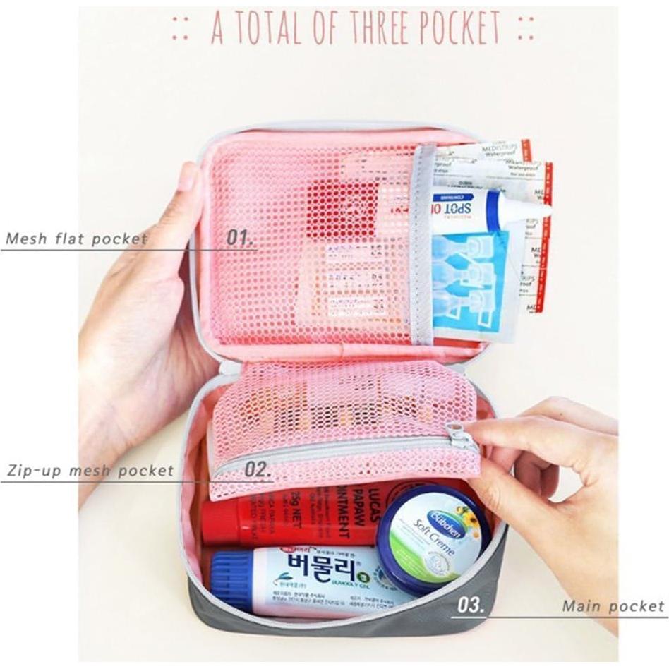 Kit de Primeros Auxilios Portátil Rosa Cauaoa - Mini Emergencia