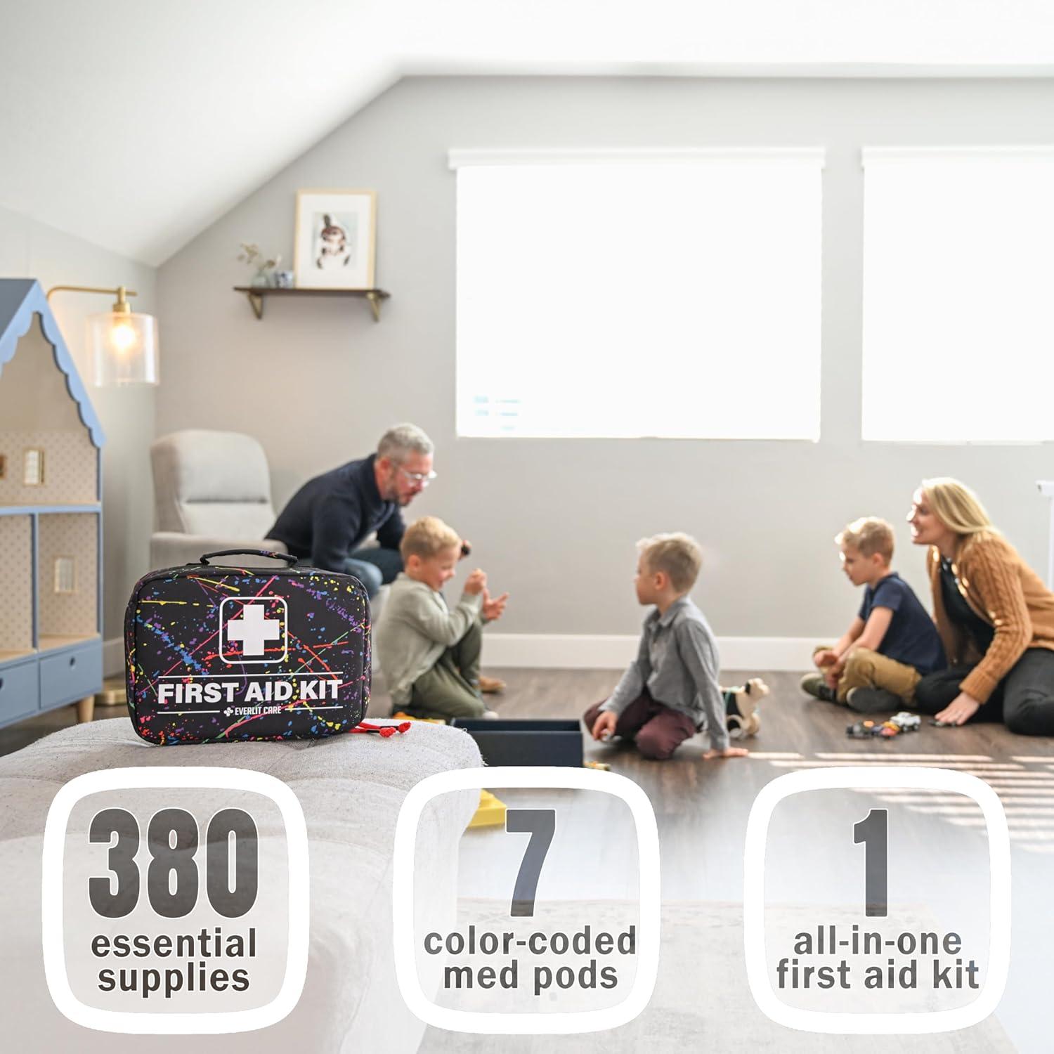 Kit de Primeros Auxilios 380 Piezas EVERLIT CARE - Negro