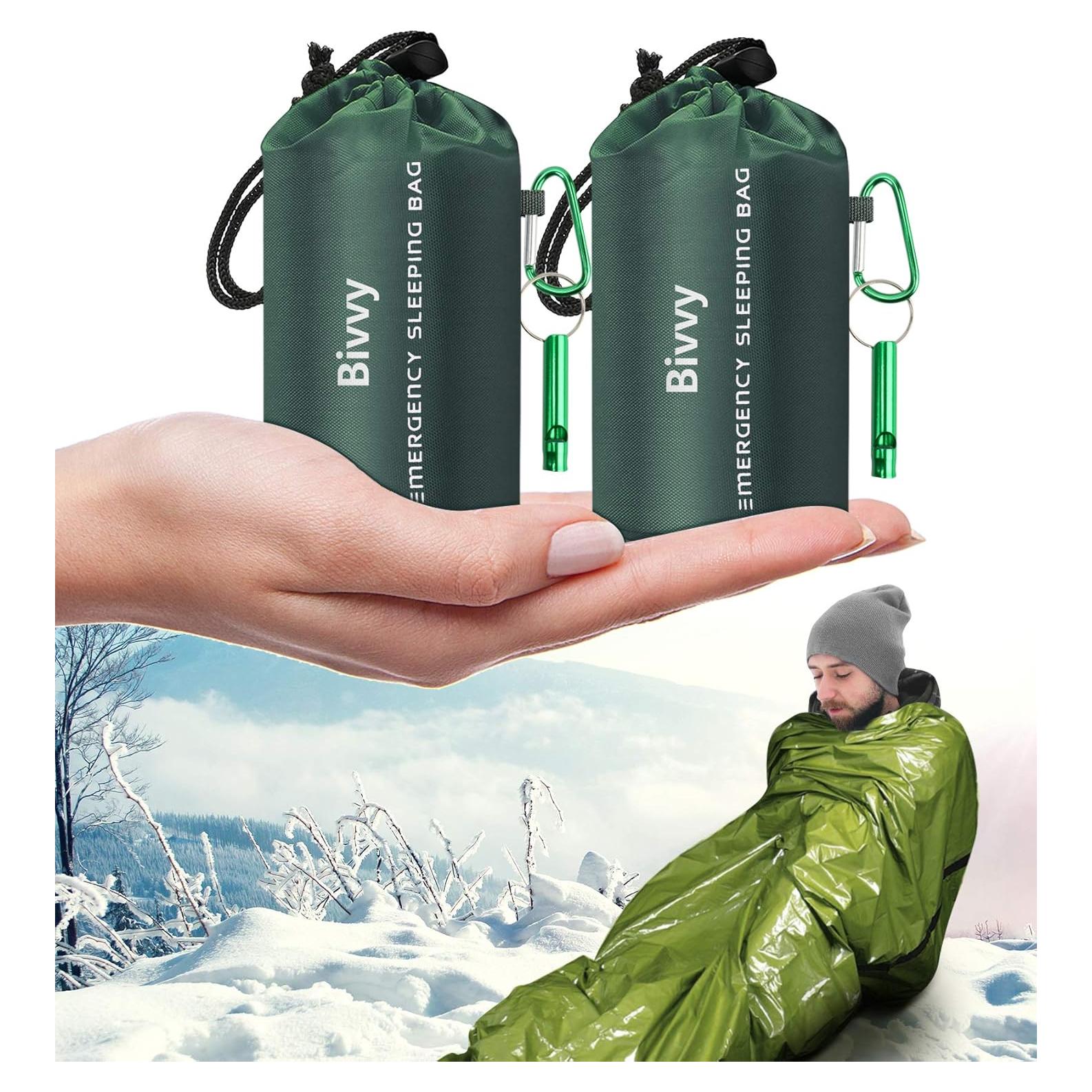 Saco de Dormir de Emergencia Timok Verde 2 Unidades 2.13x1.22m