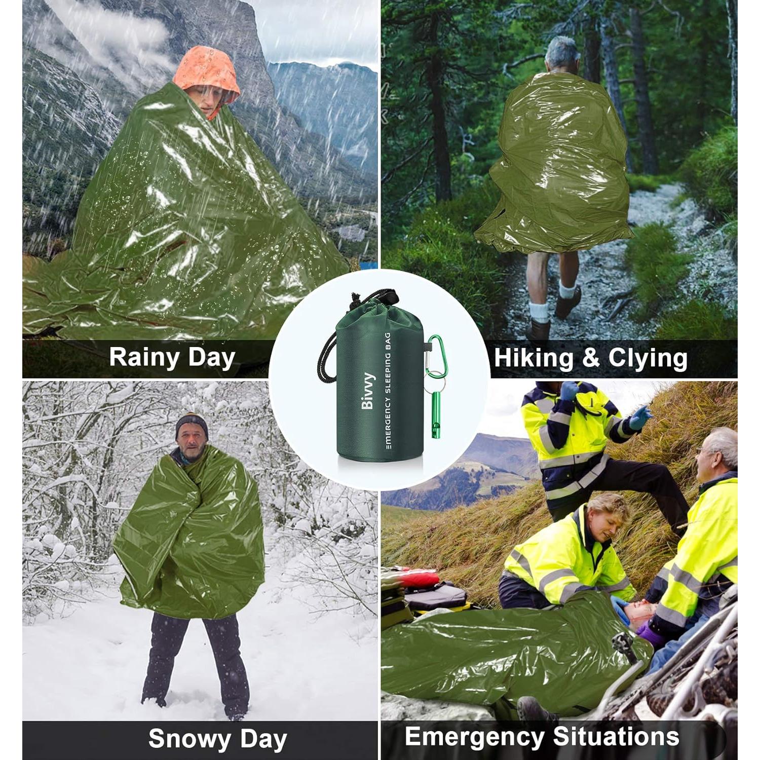 Saco de Dormir de Emergencia Timok Verde 2 Unidades 2.13x1.22m