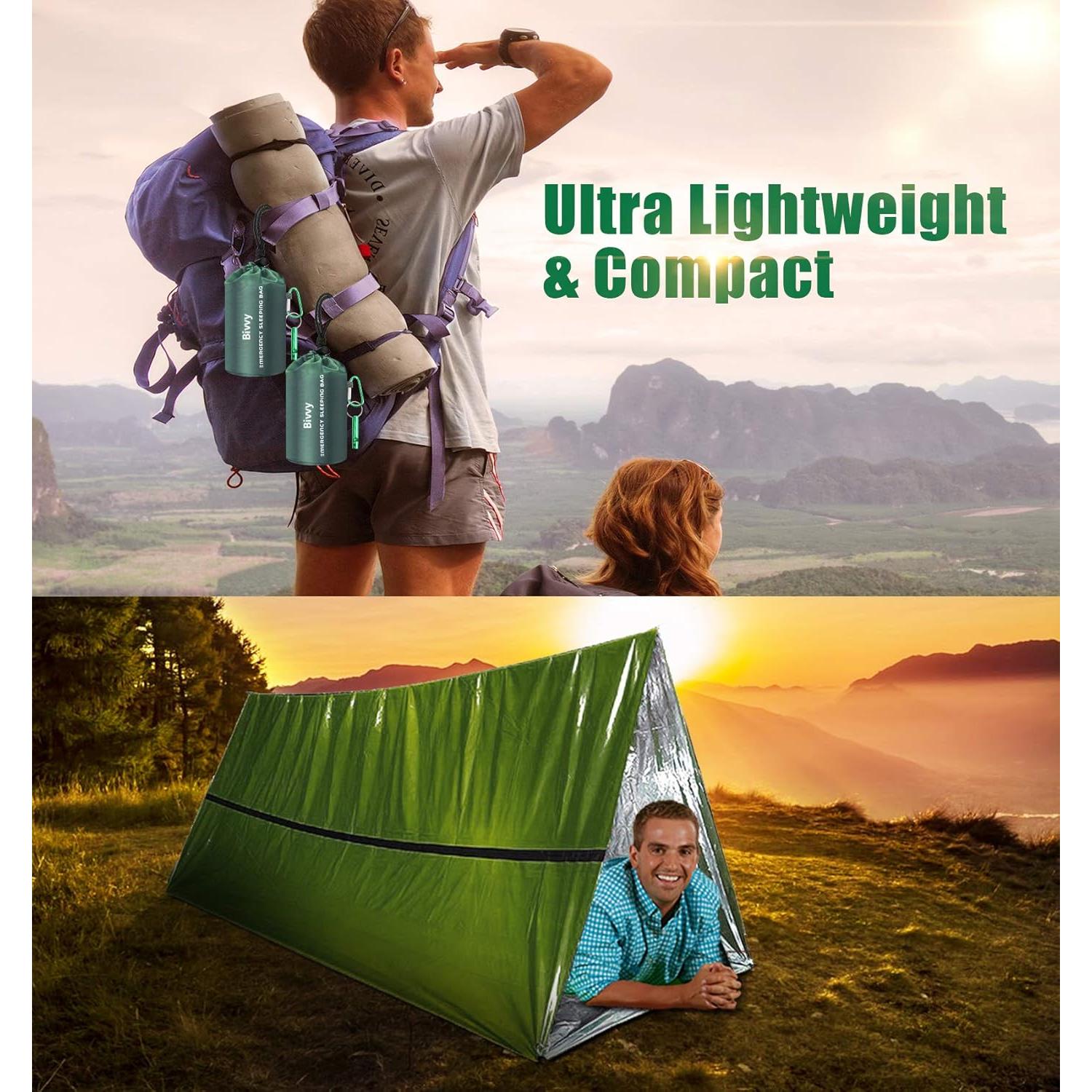 Saco de Dormir de Emergencia Timok Verde 2 Unidades 2.13x1.22m