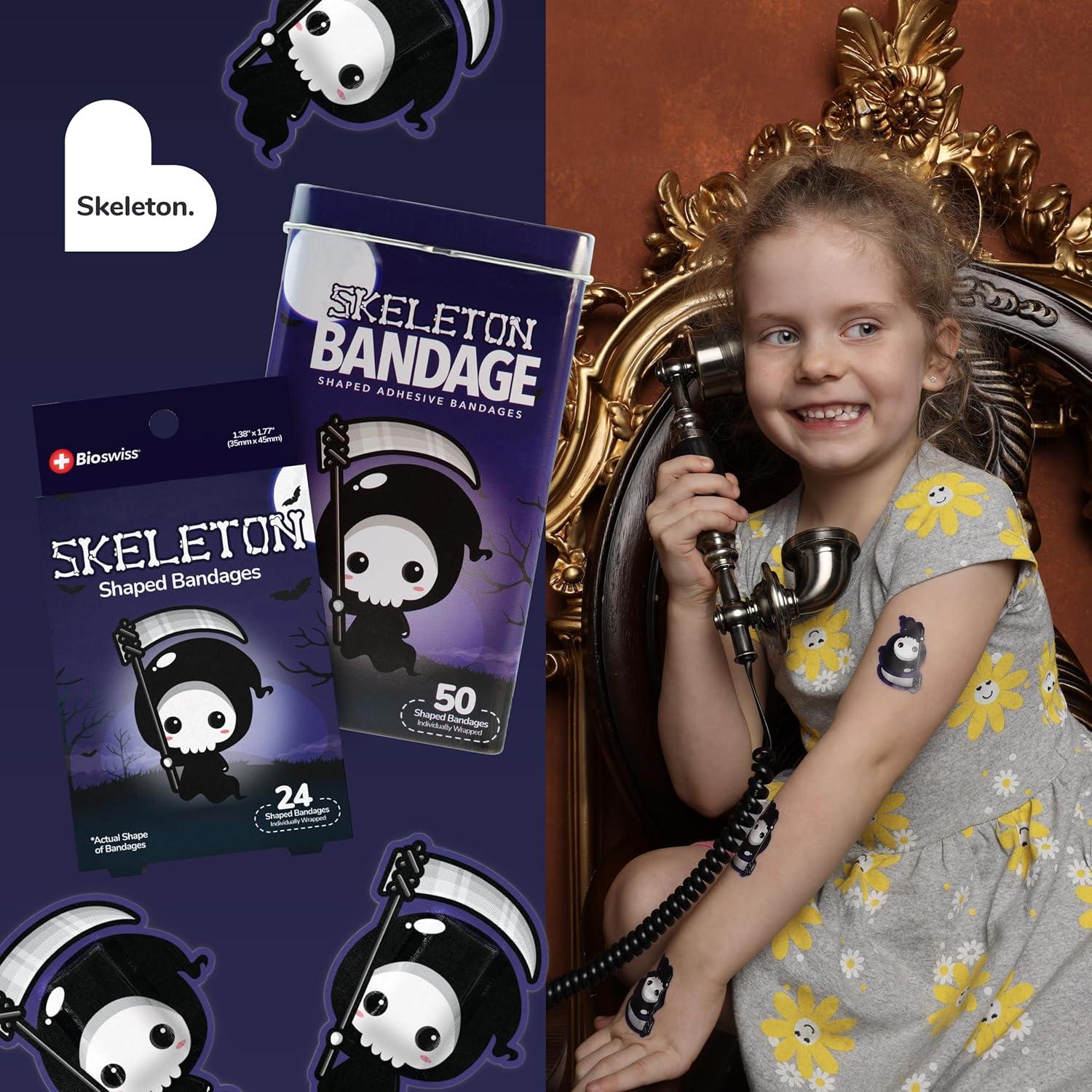 Vendajes Autoadhesivos BioSwiss Halloween Esqueleto 50 Piezas