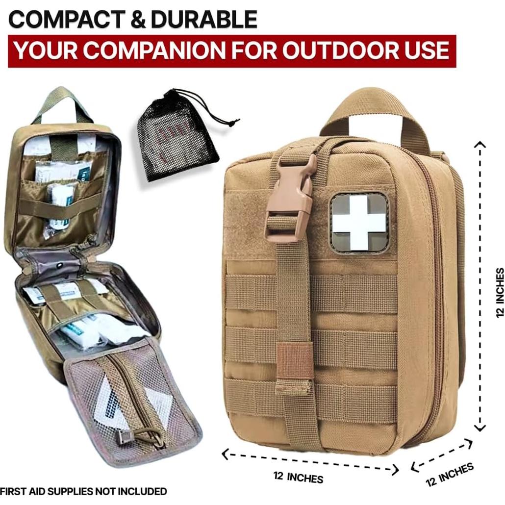 Bolsa Médica Táctica Orca Rip Away IFAK Coyote 20.32x15.24cm