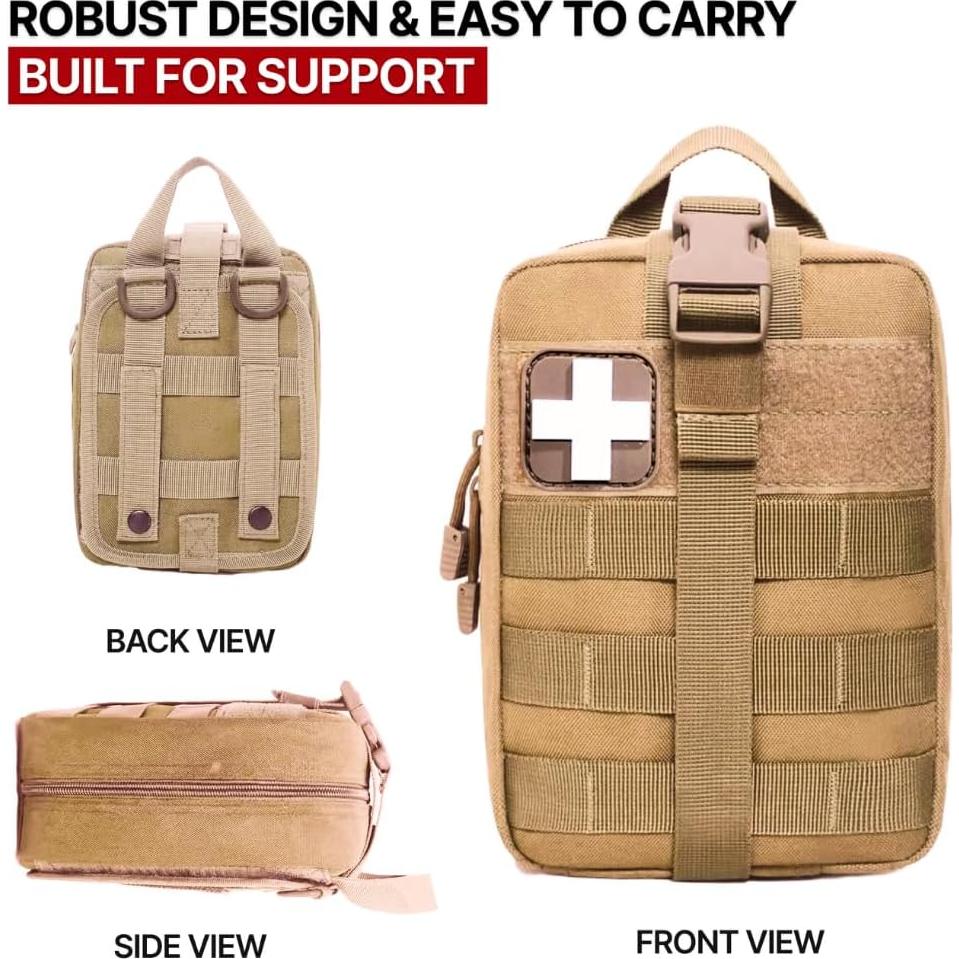 Bolsa Médica Táctica Orca Rip Away IFAK Coyote 20.32x15.24cm