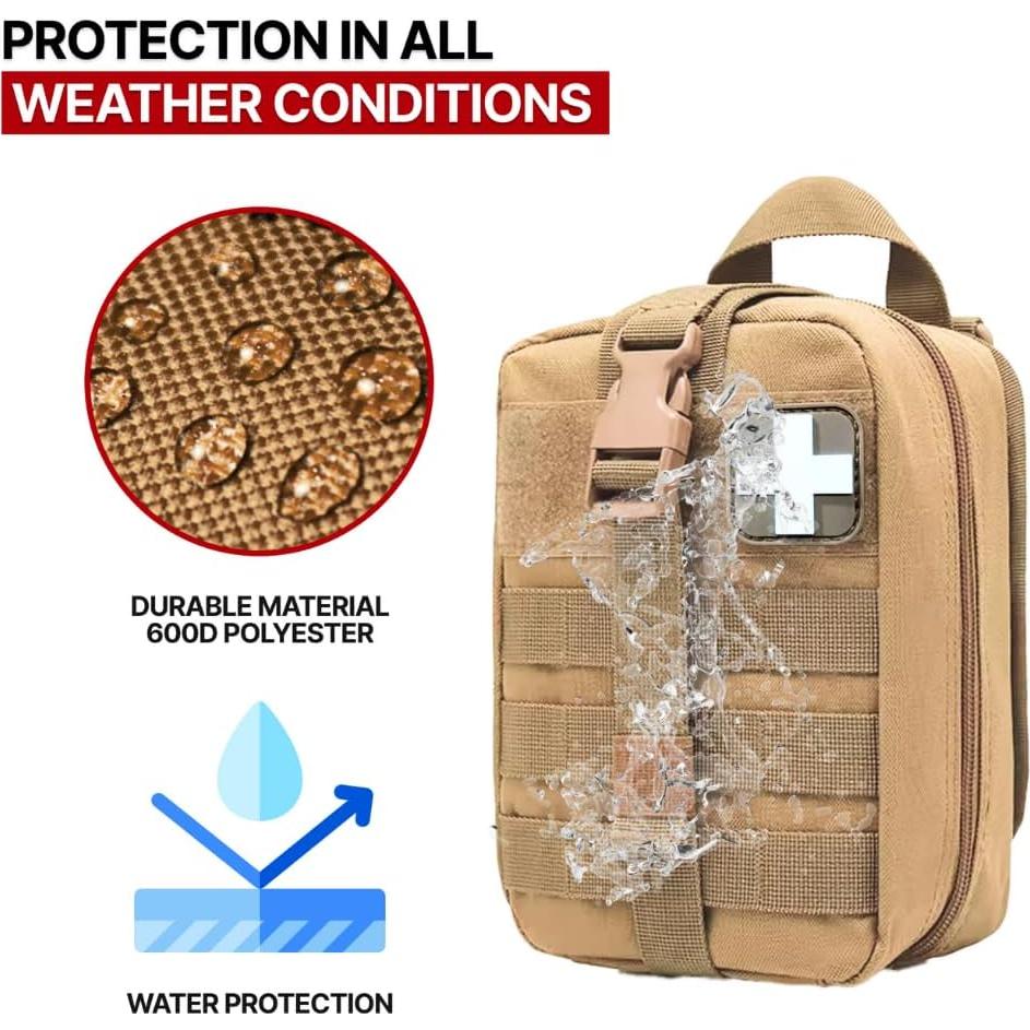 Bolsa Médica Táctica Orca Rip Away IFAK Coyote 20.32x15.24cm