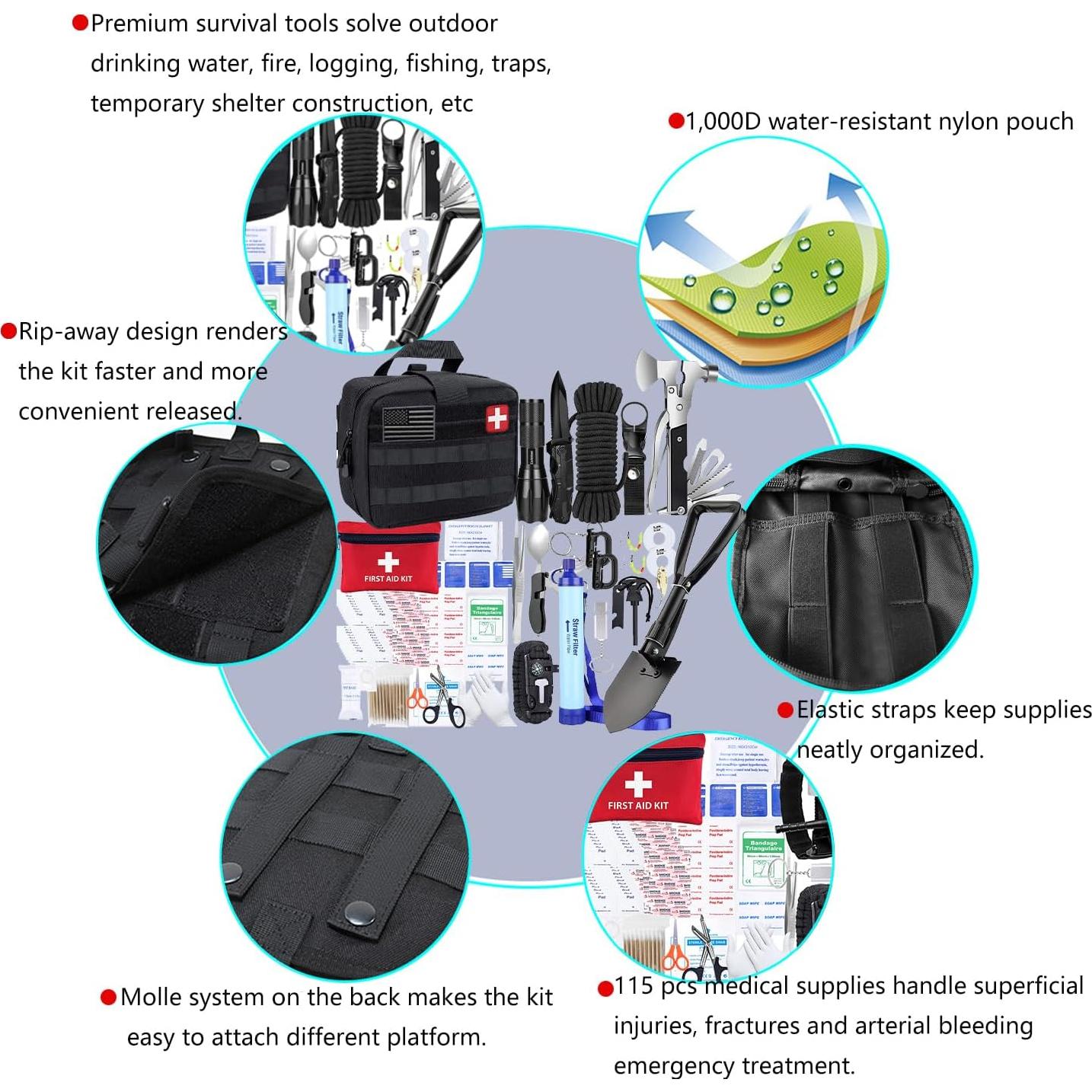 Kit de Supervivencia Carlebben Primeros Auxilios Nylon 2.49kg