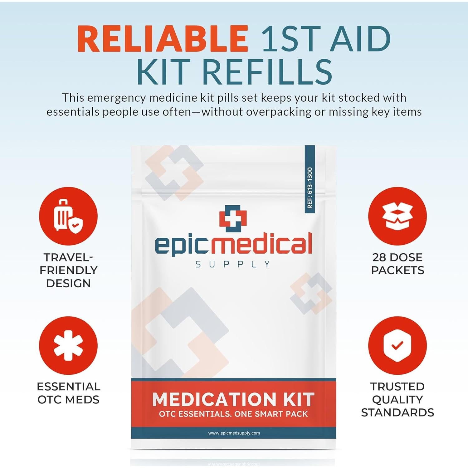 Kit de Reposición de Medicamentos Epic Medical 28 Piezas