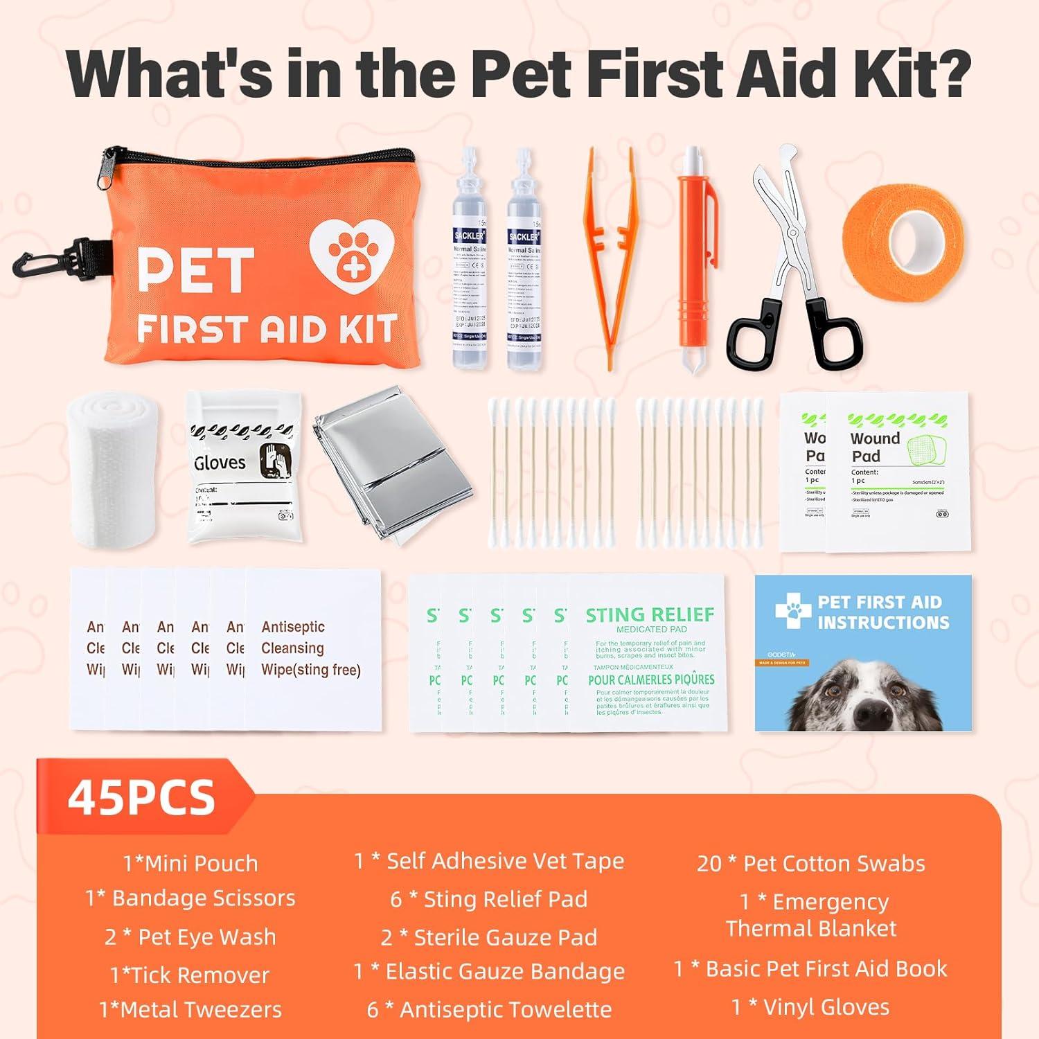 Kit de Primeros Auxilios para Perros Homsoil 45 Piezas Resistente