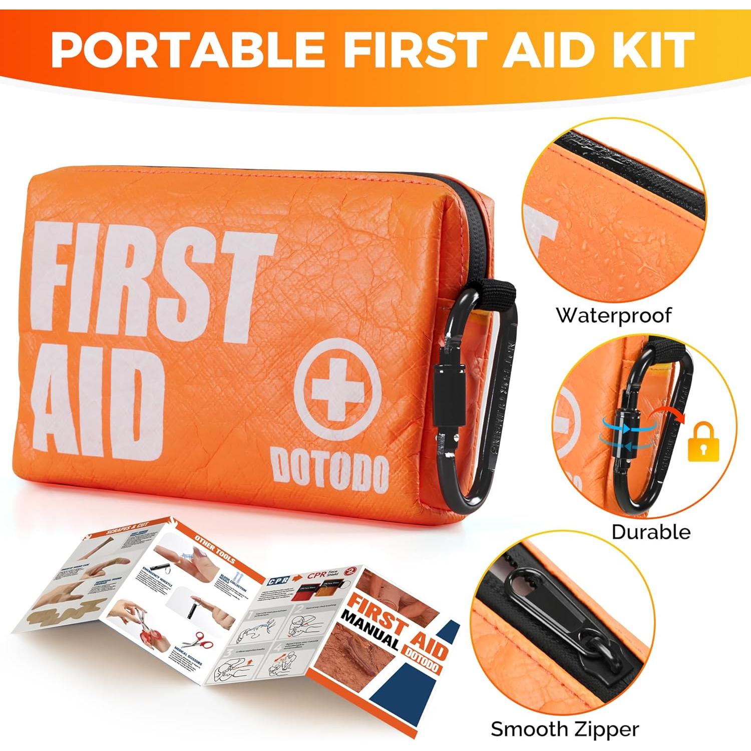 Kit de Primeros Auxilios Dotodo 125 PCS Naranja para Emergencias