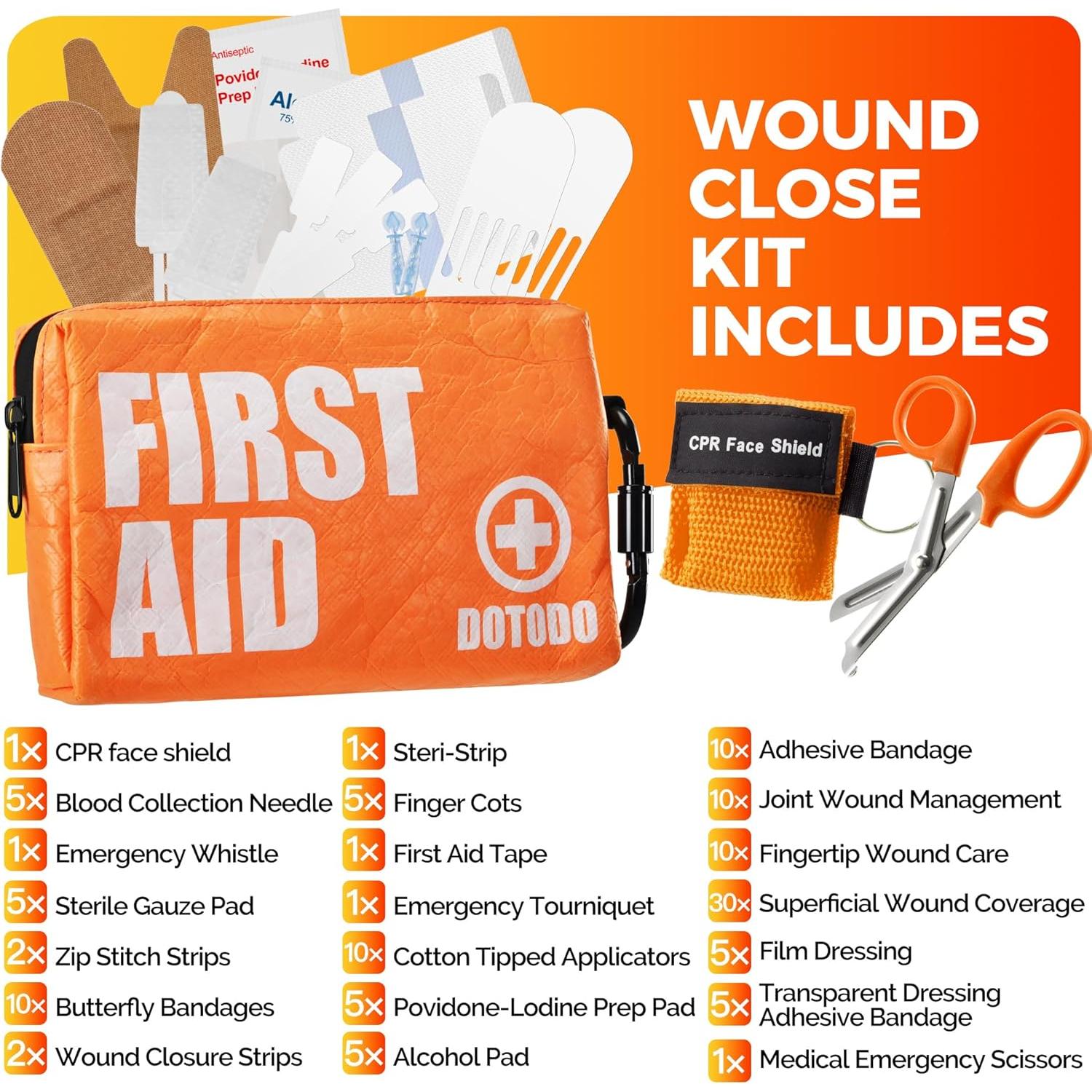 Kit de Primeros Auxilios Dotodo 125 PCS Naranja para Emergencias