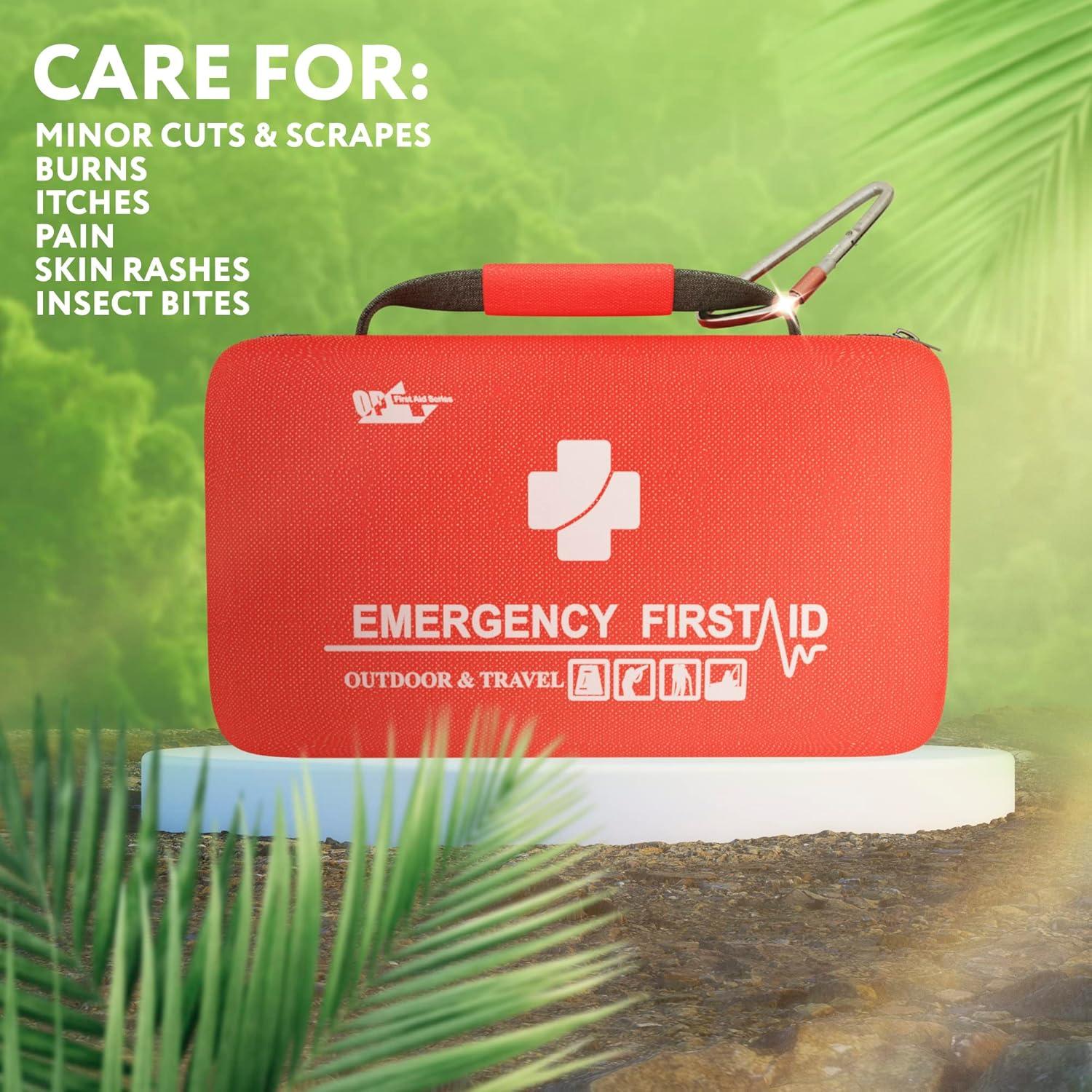 Small Survival First Aid Kit of 121 Pieces. Portable Car Emergency Kit. Mini Medicine Bag. Classroom Must Haves. Sturdy Lightweight EVA Camping Essentials. Waterproof First Aid Bag with Zip