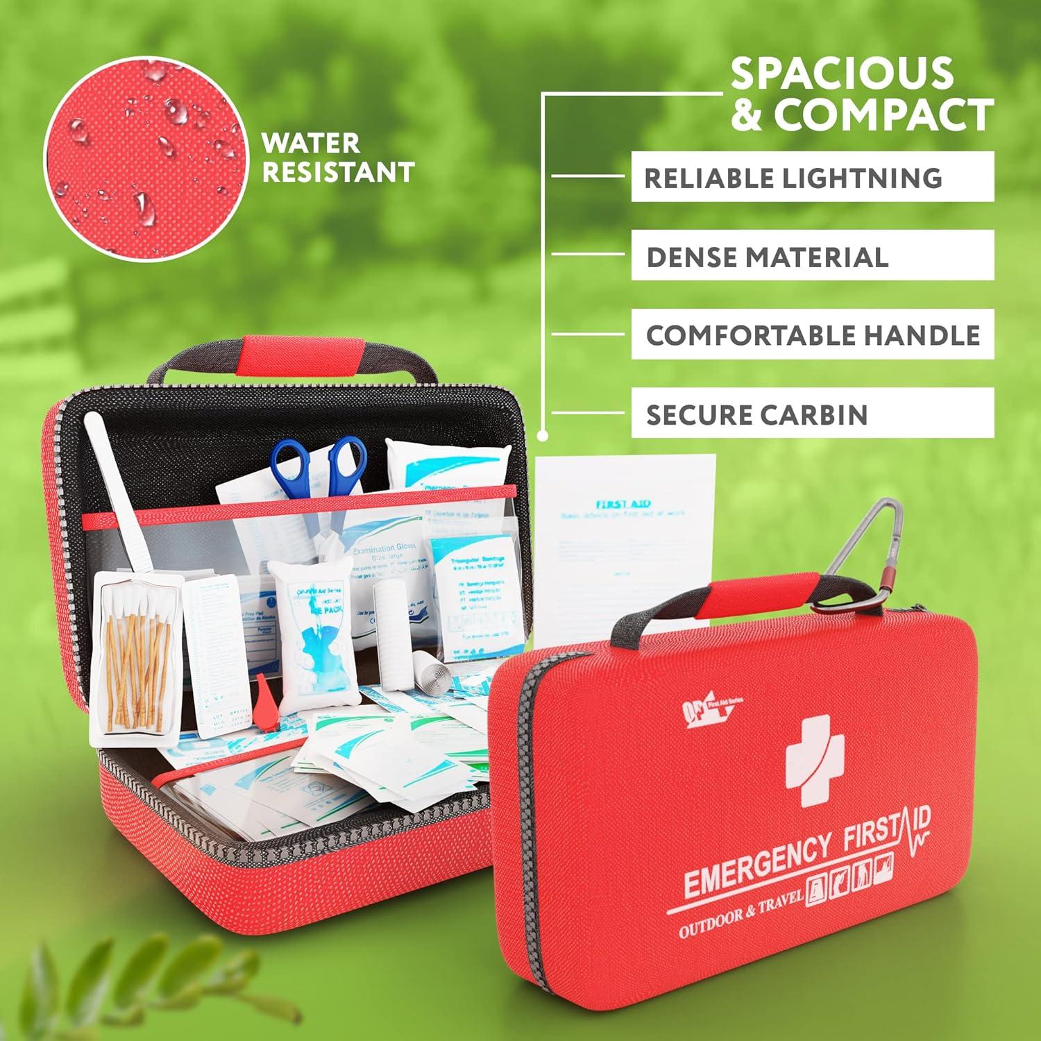 Small Survival First Aid Kit of 121 Pieces. Portable Car Emergency Kit. Mini Medicine Bag. Classroom Must Haves. Sturdy Lightweight EVA Camping Essentials. Waterproof First Aid Bag with Zip