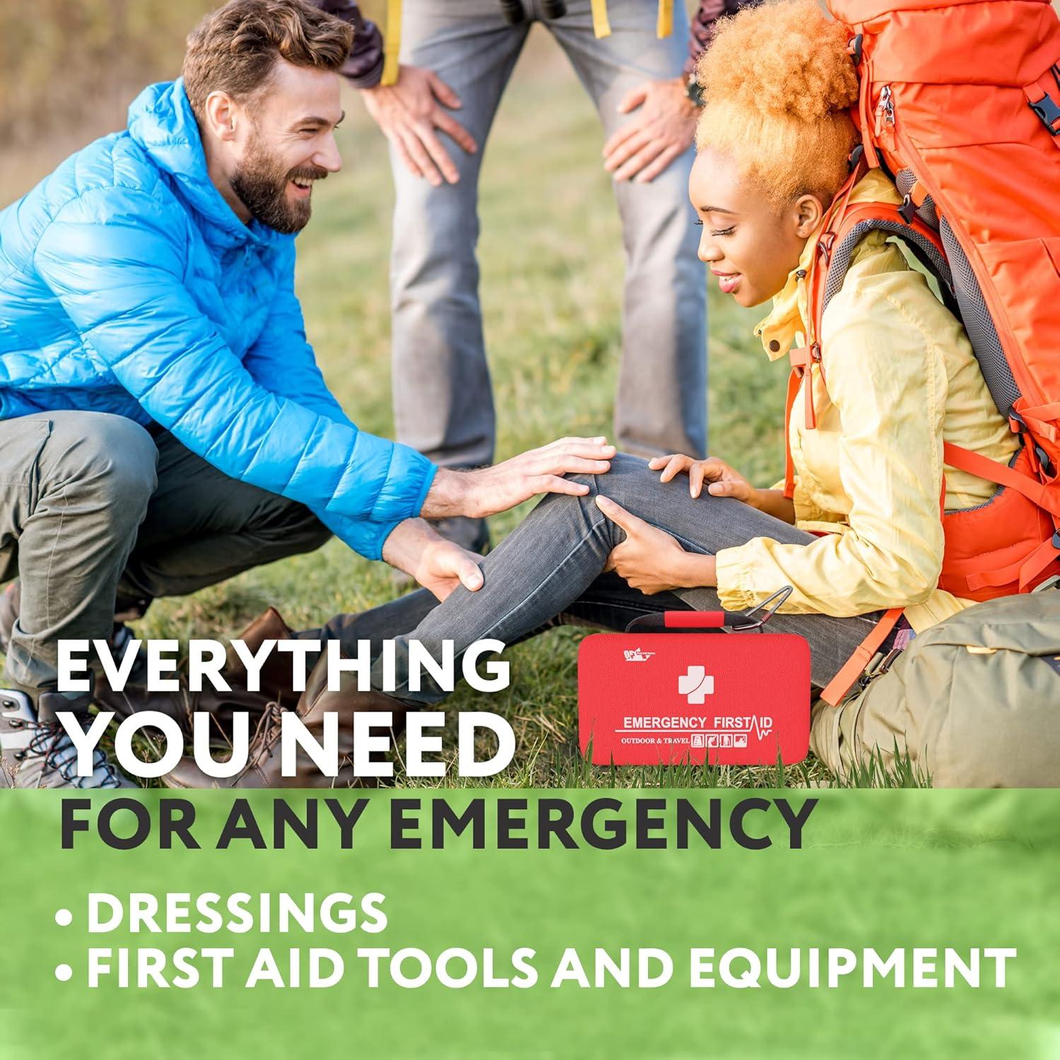 Small Survival First Aid Kit of 121 Pieces. Portable Car Emergency Kit. Mini Medicine Bag. Classroom Must Haves. Sturdy Lightweight EVA Camping Essentials. Waterproof First Aid Bag with Zip