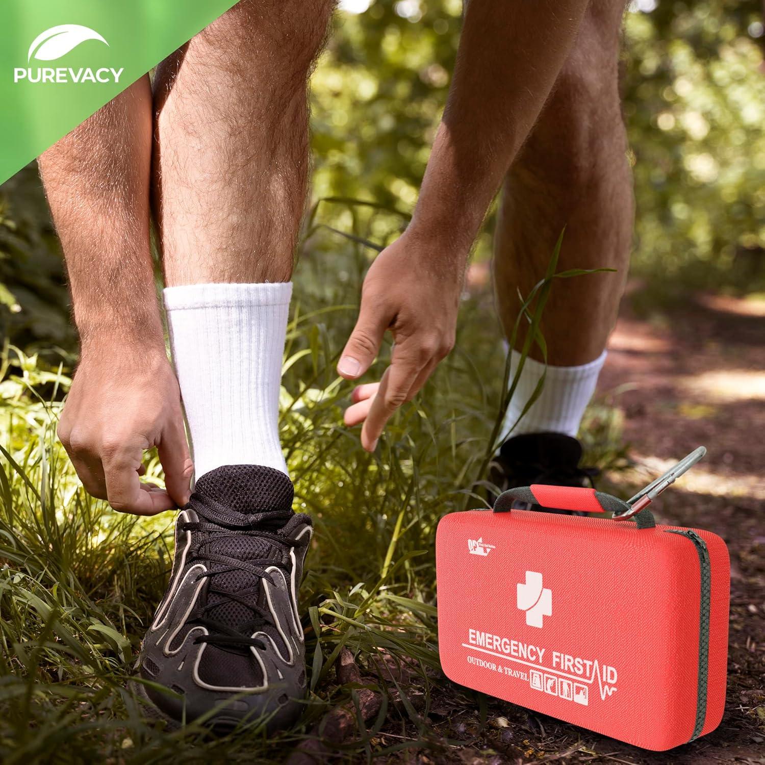 Small Survival First Aid Kit of 121 Pieces. Portable Car Emergency Kit. Mini Medicine Bag. Classroom Must Haves. Sturdy Lightweight EVA Camping Essentials. Waterproof First Aid Bag with Zip