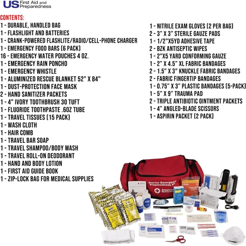 Kit de Emergencia 12 Horas Cruz Roja Americana 1 Persona