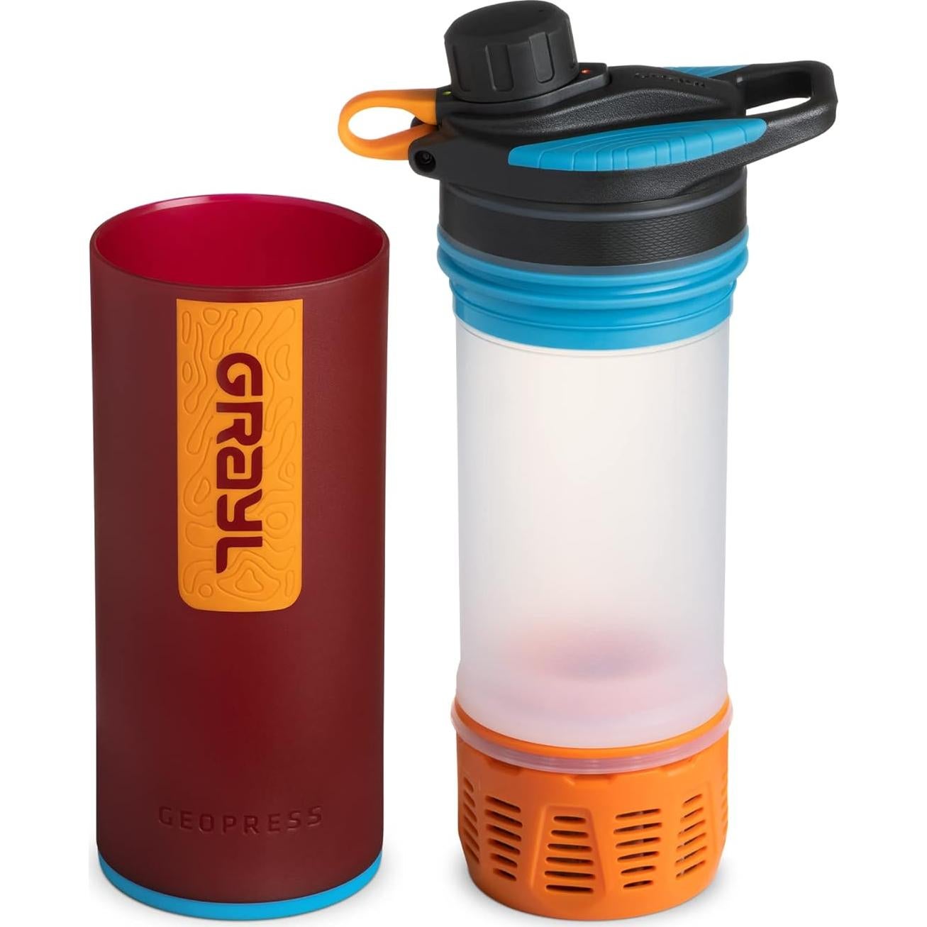 Botella Purificadora de Agua GRAYL GeoPress 710 ml - Rojo Errante