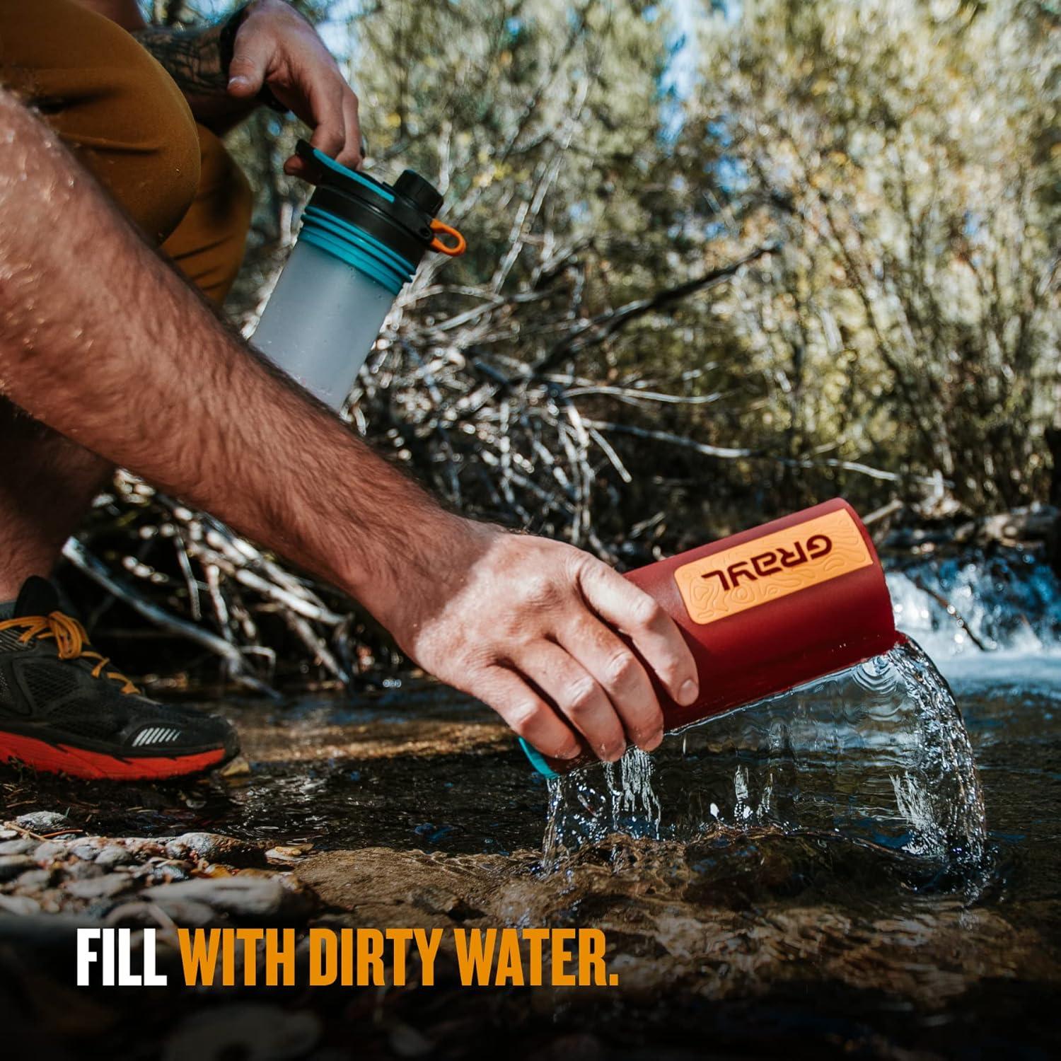 Botella Purificadora de Agua GRAYL GeoPress 710 ml - Rojo Errante