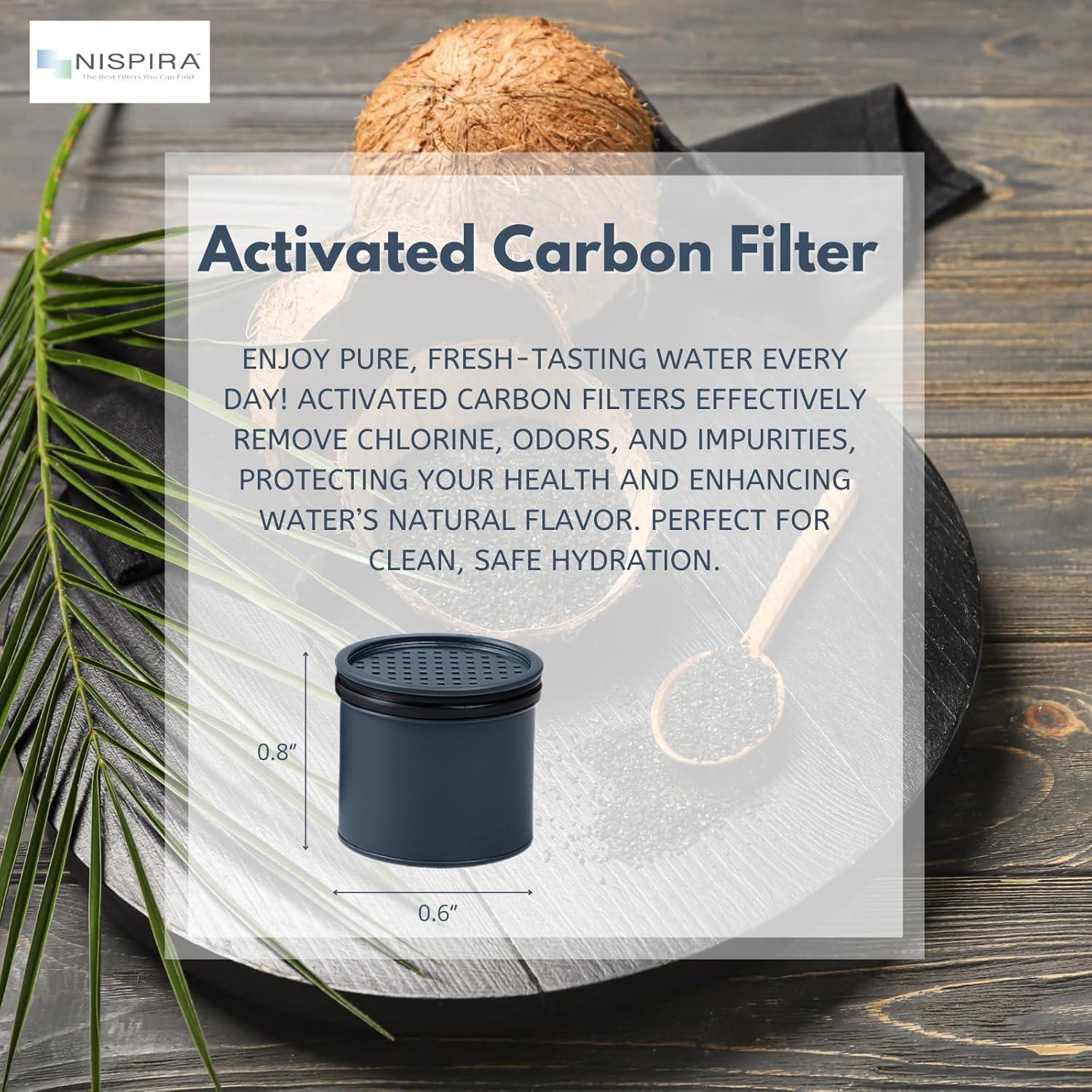 Filtro de Agua de Carbono Nispira para Botellas Lifestraw - 8 Unidades