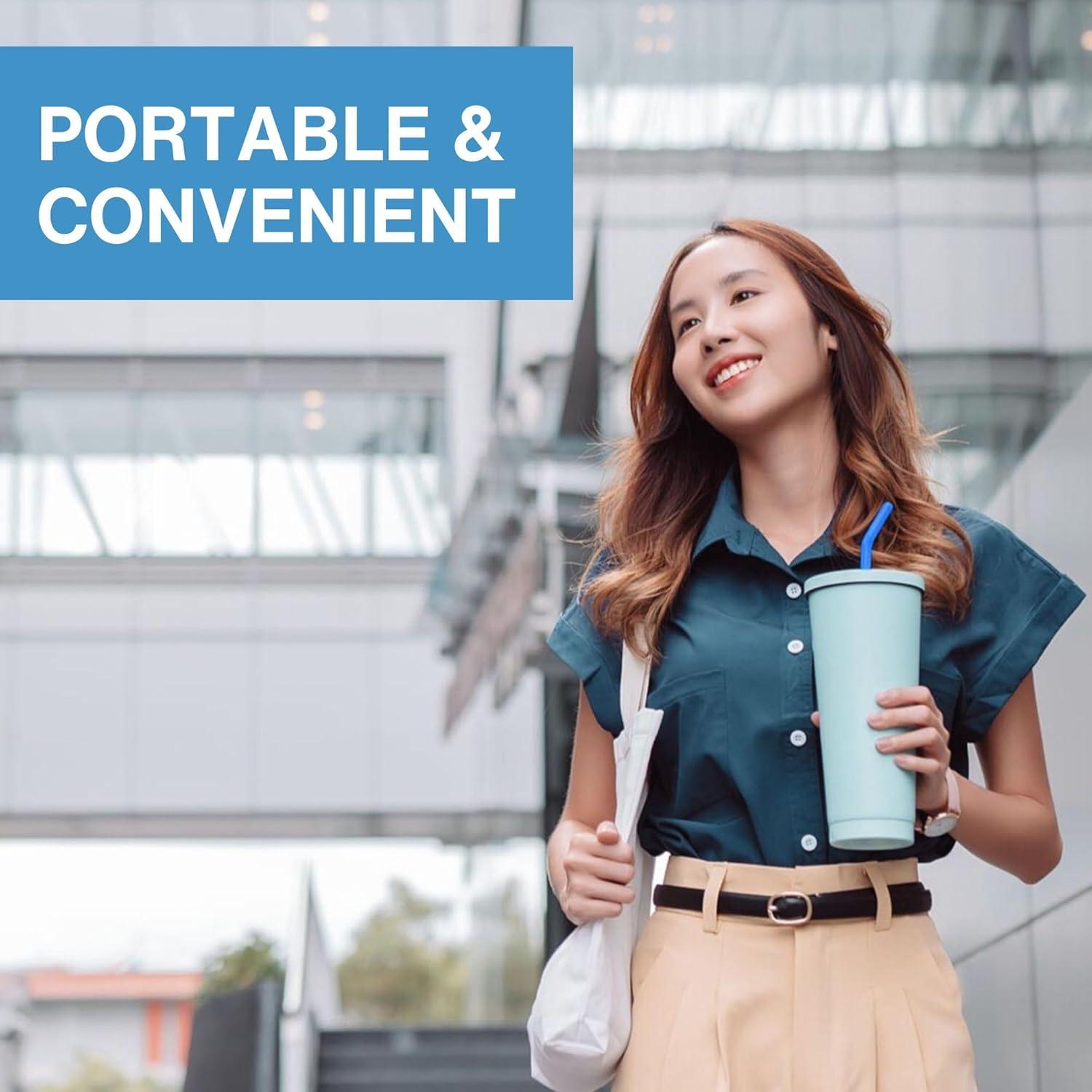 Pajilla Filtrante Portátil Campbell Ultrafiltration+ - Reutilizable, A Prueba de Lavavajillas, Elimina 99.9% Contaminantes