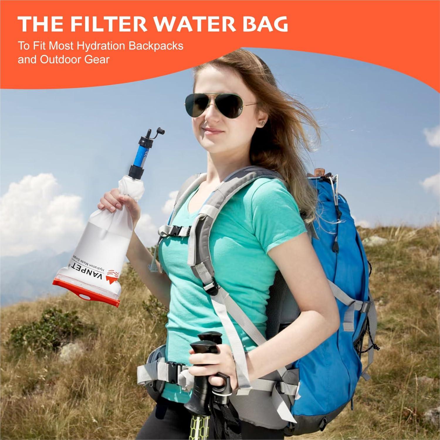 Bolsa de Agua Colapsable 1L y 2L VANPET - Libre de BPA