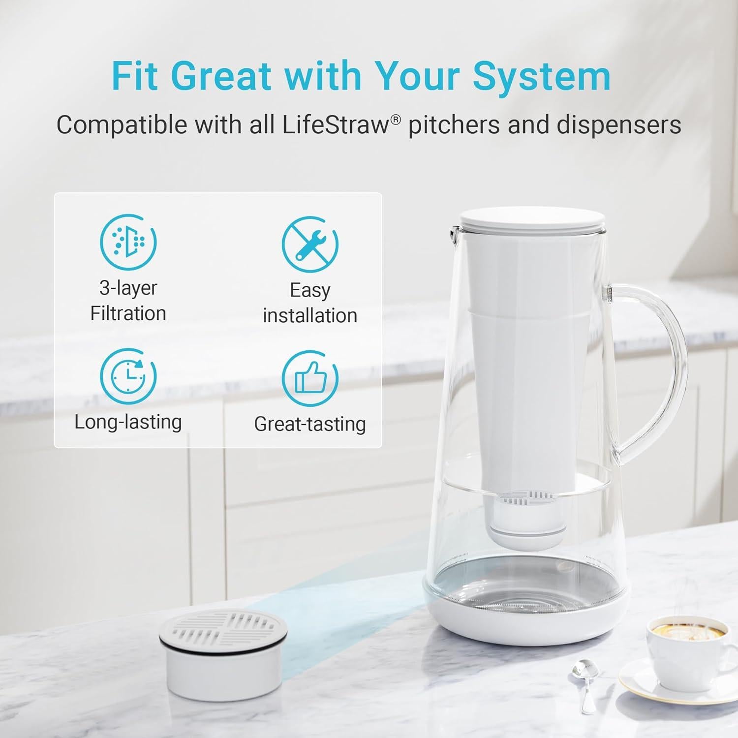 Filtro de Agua AQUA CREST para Jarras y Dispensadores LifeStraw