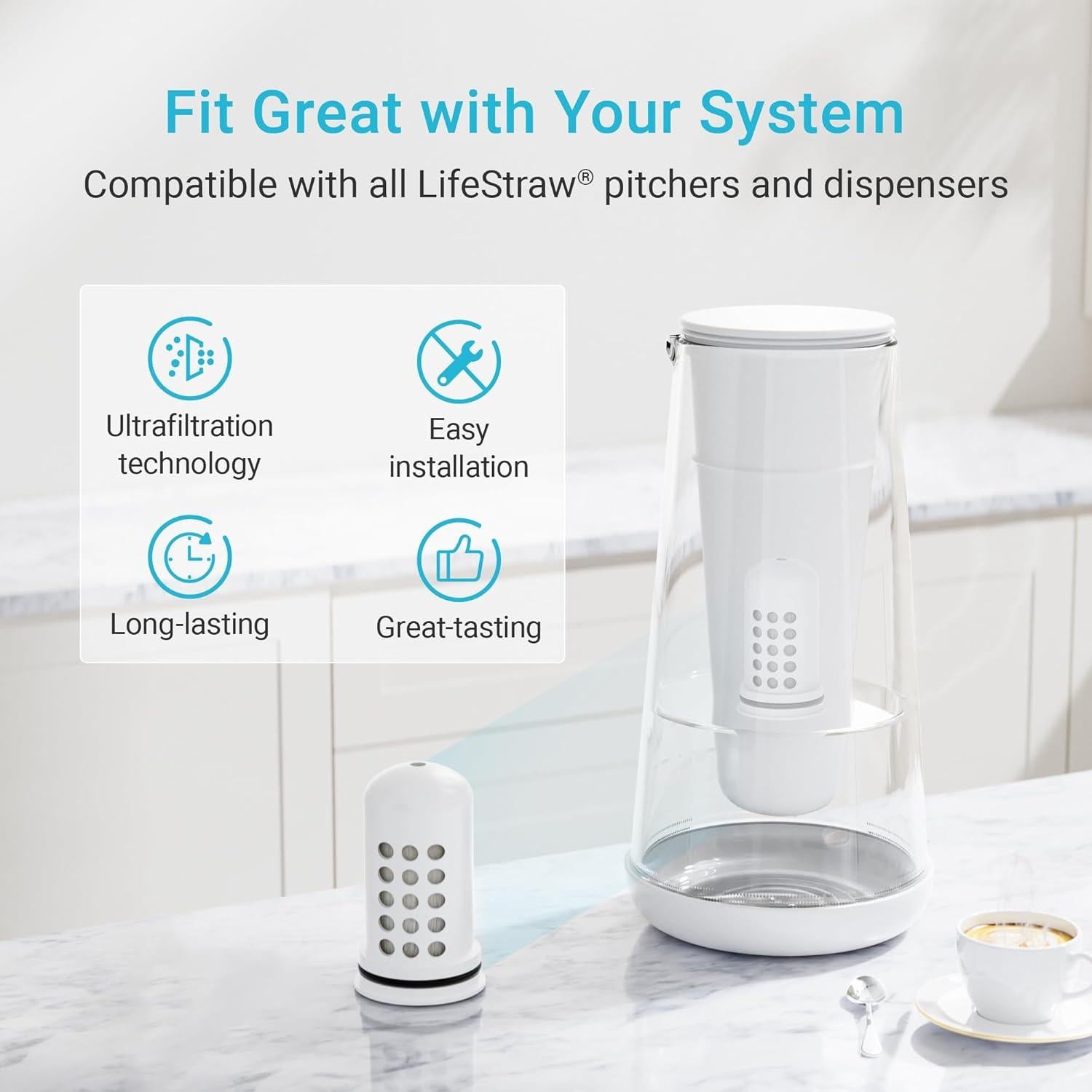 Filtro de Agua AQUA CREST para Jarras y Dispensadores LifeStraw